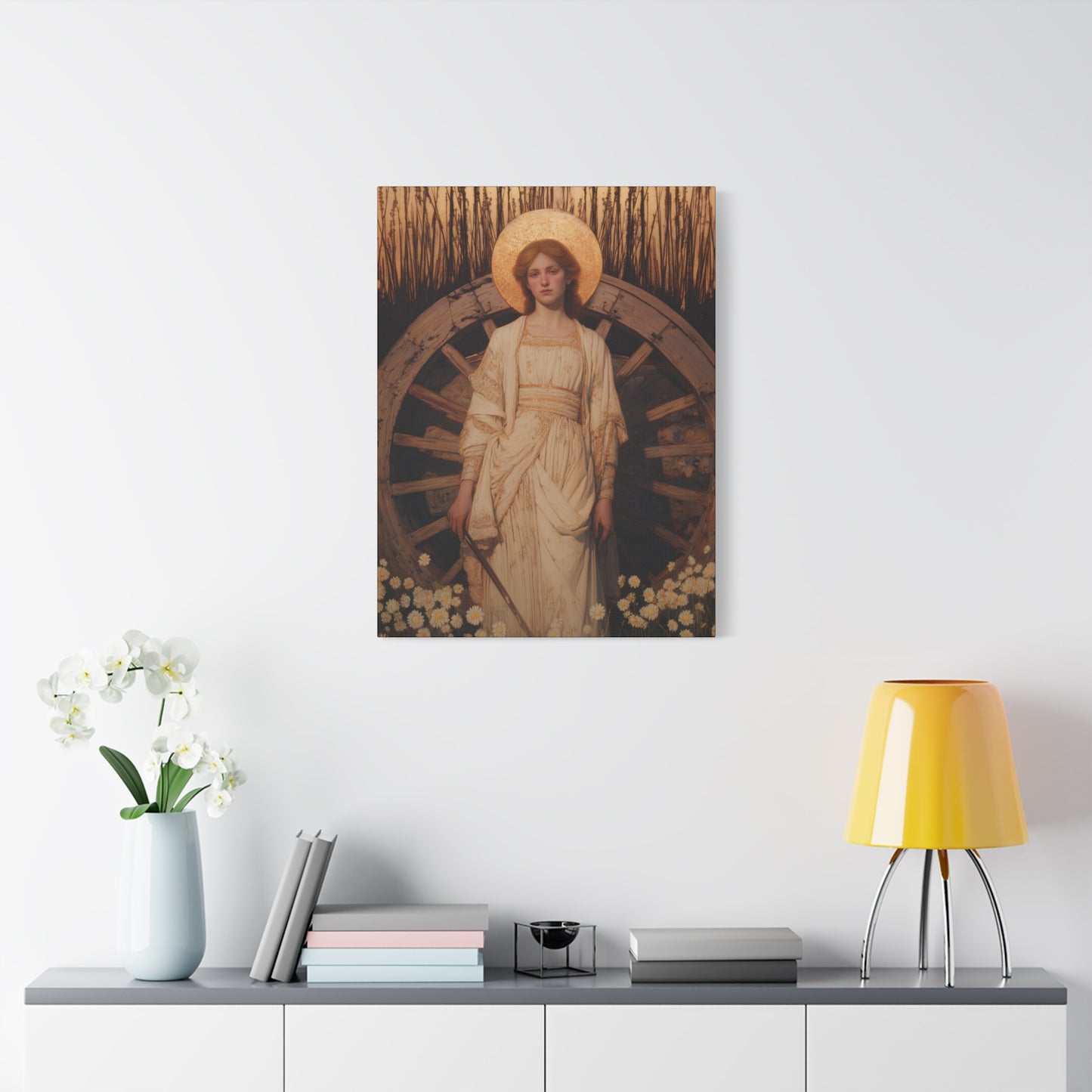 Saint Catherine of Alexandria - Museum Wrapped Canvas - Sanctified Souls Print - Religious Art for your Home - Catholic Patron Saint Art