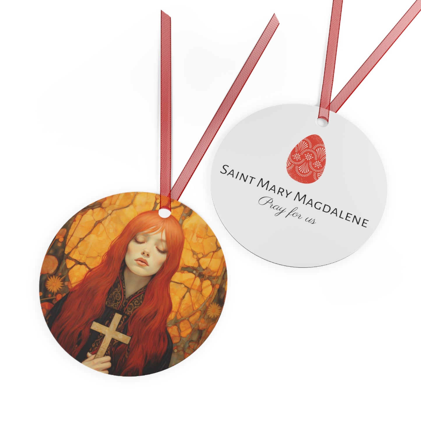 Saint Mary Magdalene - Inner Light and Peace Metal Ornament - Religious Holiday Christmas Ornament and Keepsake - Prayer Ornament