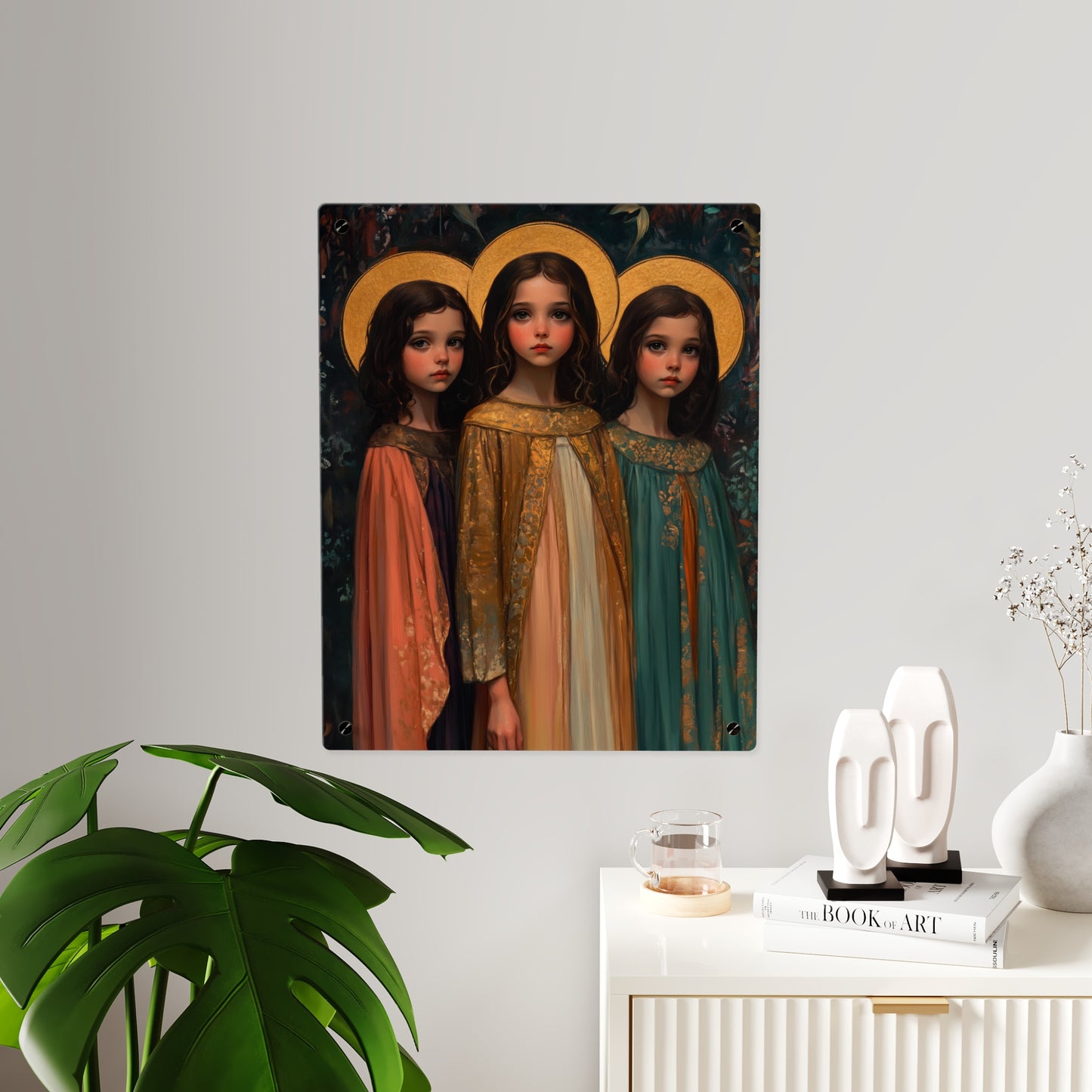Saints Faith, Hope and Charity Acrylic Wall Art Panel - Ready to Hang Acrylic Print - Catholic Saint Art Print - Sister Art