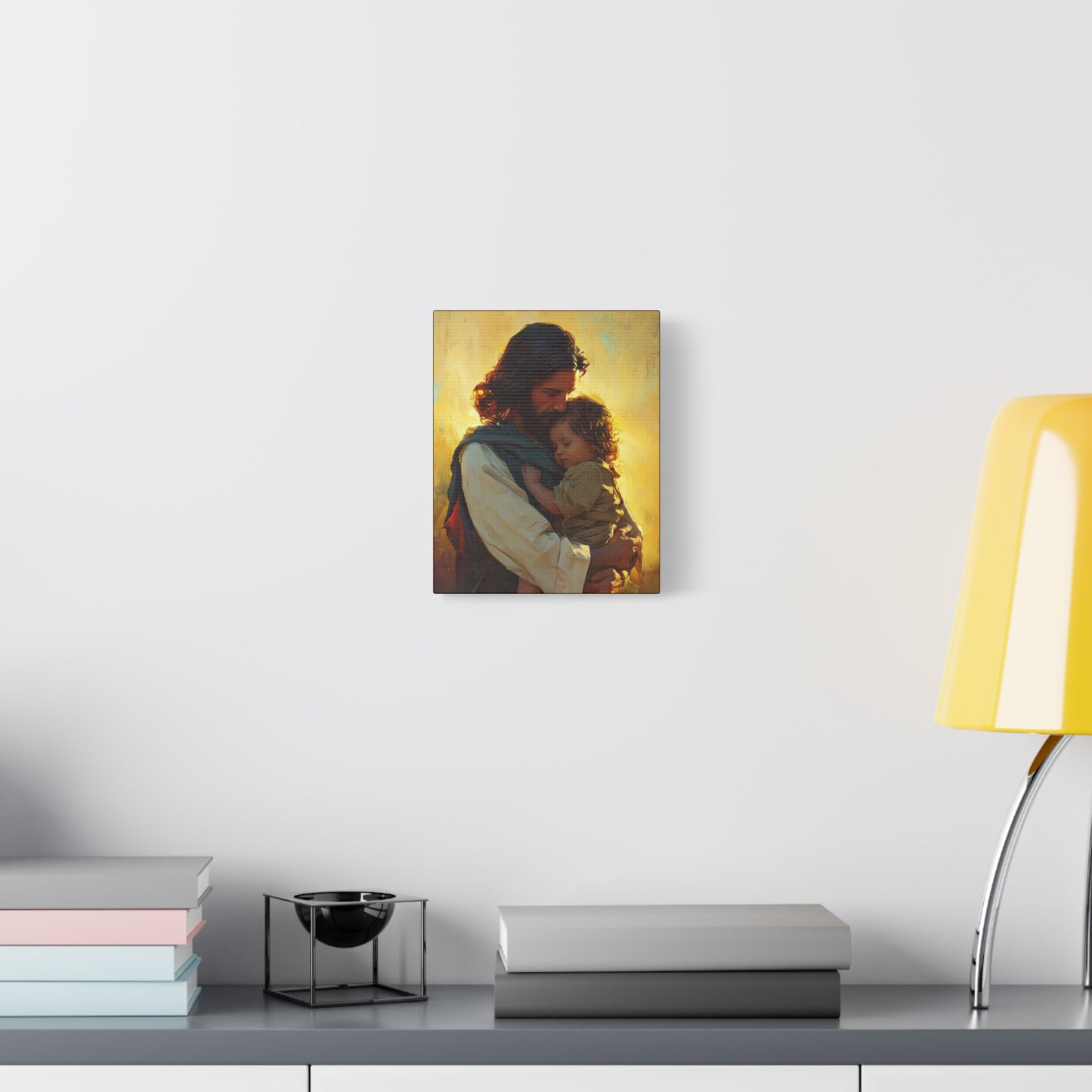 Divine Protector of the Innocent - Christ and Child - Museum Wrapped Canvas - Print - Religious Art for your Home - Christian art print