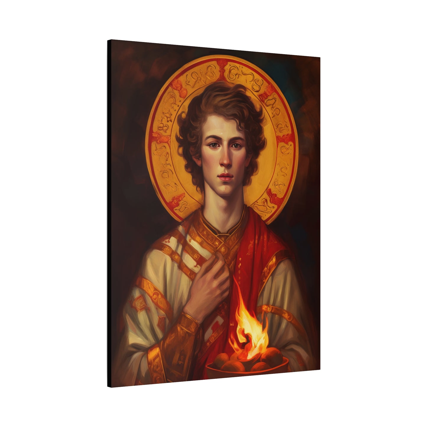 Saint Lawrence Deacon and Martyr Canvas Print - Multiple Sizes - Catholic Home art - Museum Wrapped Canvas - Sanctified Souls Print