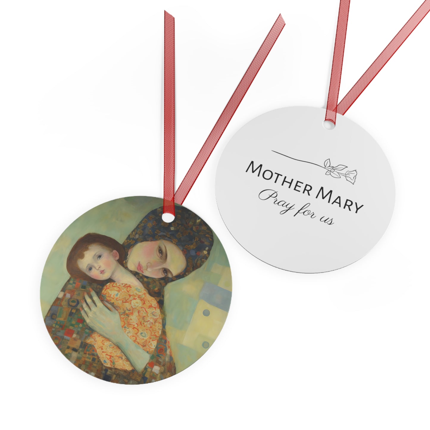 Cherished Blessing - Mary with Her Son - Catholic Christmas Gift - Metal Ornament - Religious Holiday Christmas Ornament