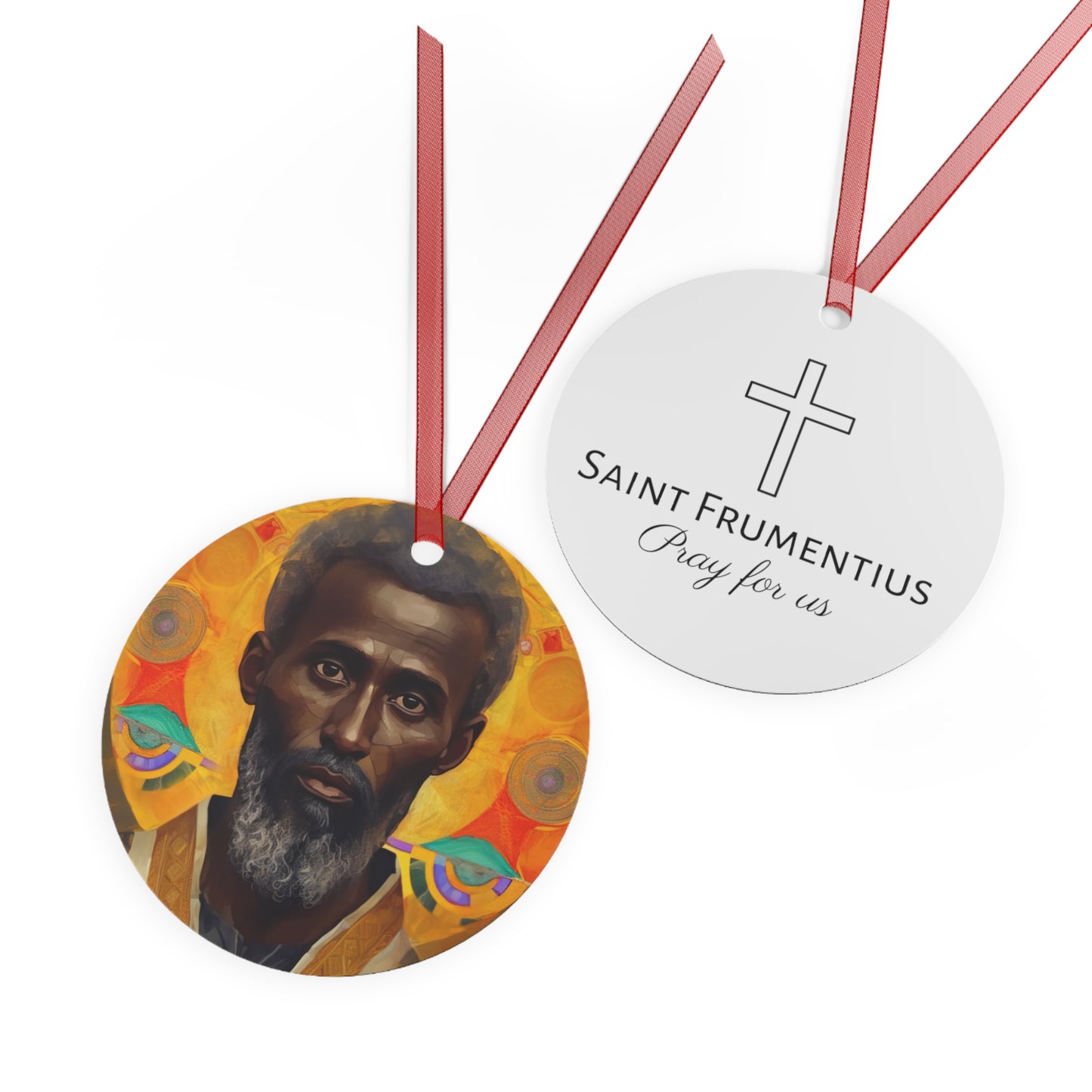 Saint Frumentius - Religious Holiday Christmas Ornament and Keepsake - Double sided Keepsake Religious Ornament