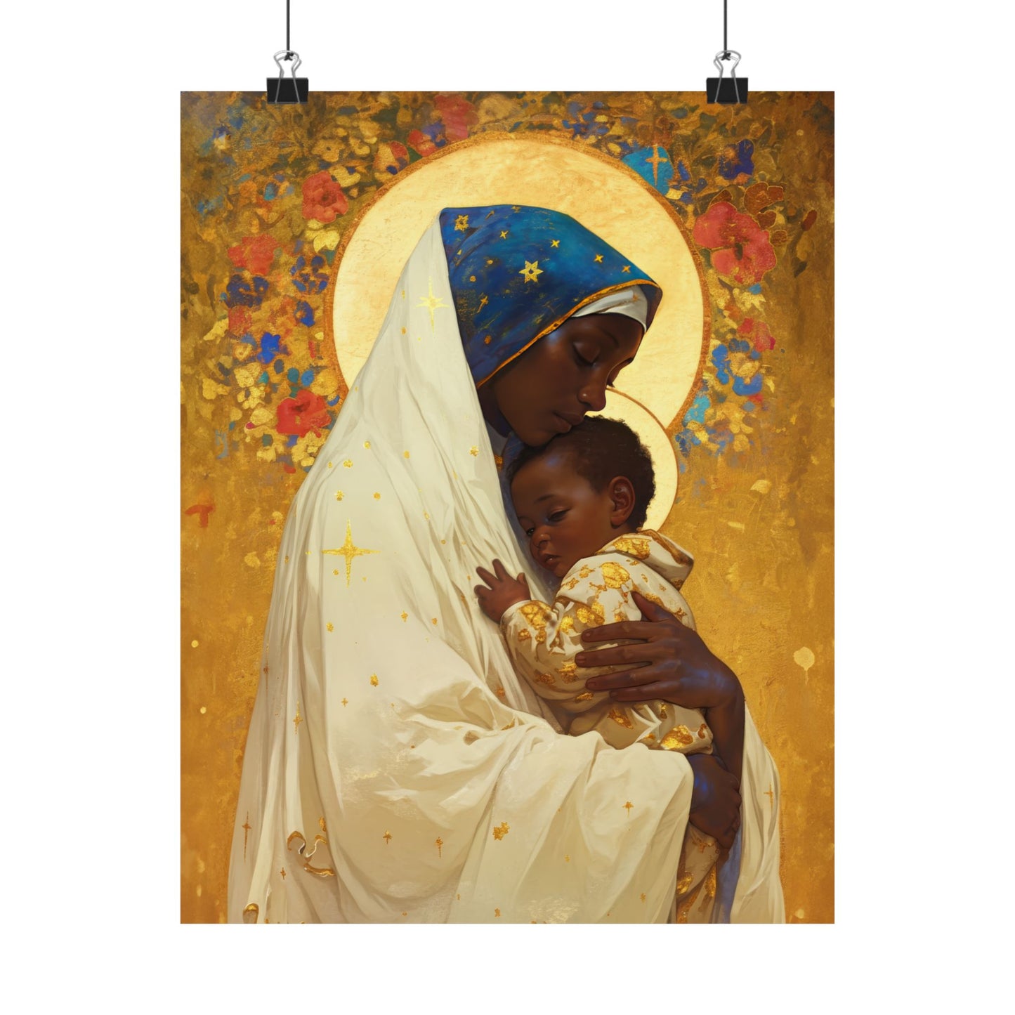 Queen of Peace and Love- Our Lady of Kibeho's Message - Sanctified Souls Print - Multiple Sizes - Premium Posters - Catholic Art - Christian