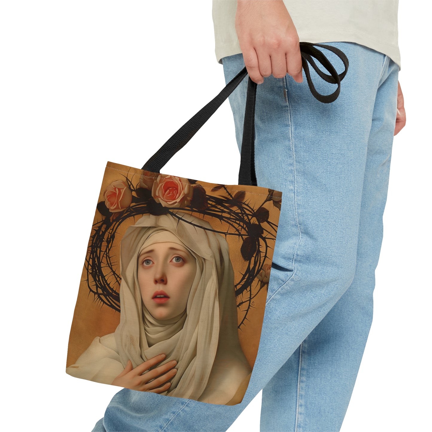 Saint Catherine de Ricci Tote Bag - Large Medium Small Faith Art Bag - Catholic Faith Art purse - Double Sided