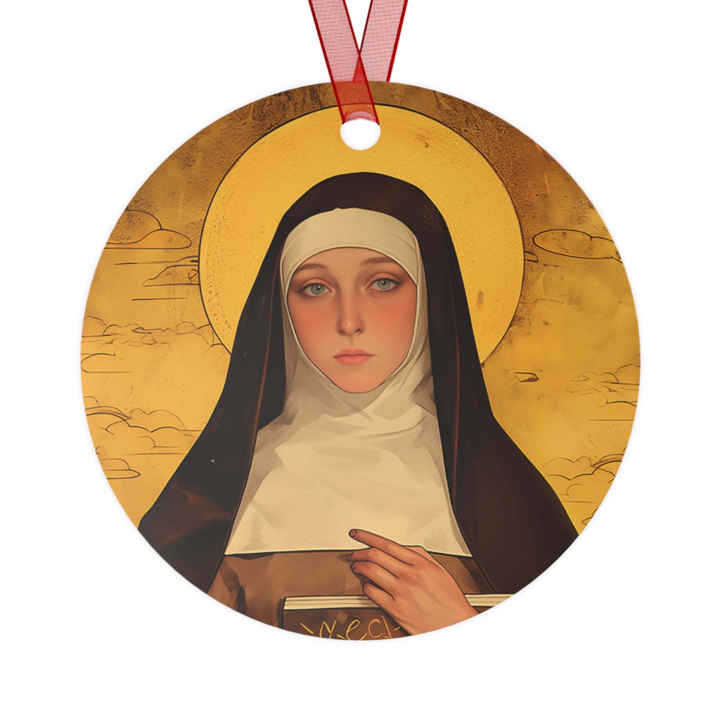 Saint Catherine of Bologna Metal Ornament - Religious Holiday Christmas Ornament and Keepsake - Catholic Religious Keepsake