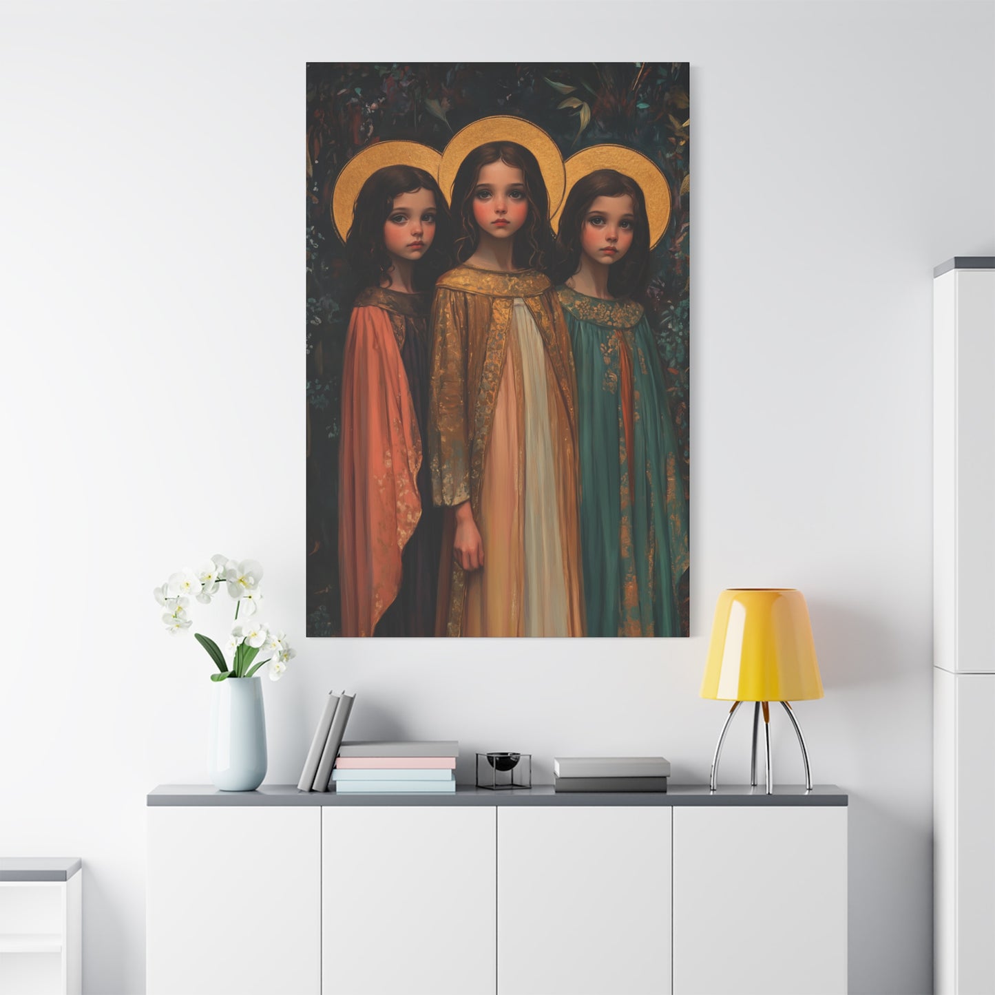 Saints Faith, Hope and Charity - Museum Wrapped Canvas - Print - Religious Art for your Home - Christian print - Prayer Room Catholic Saint