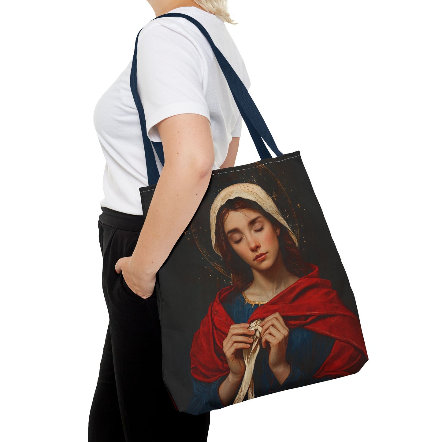 Mary Undoer of Knots - Mother Mary - Untier of Knots - Marian Art - Tote Bag - Large Medium Small Faith Art Bag - Tote Purse