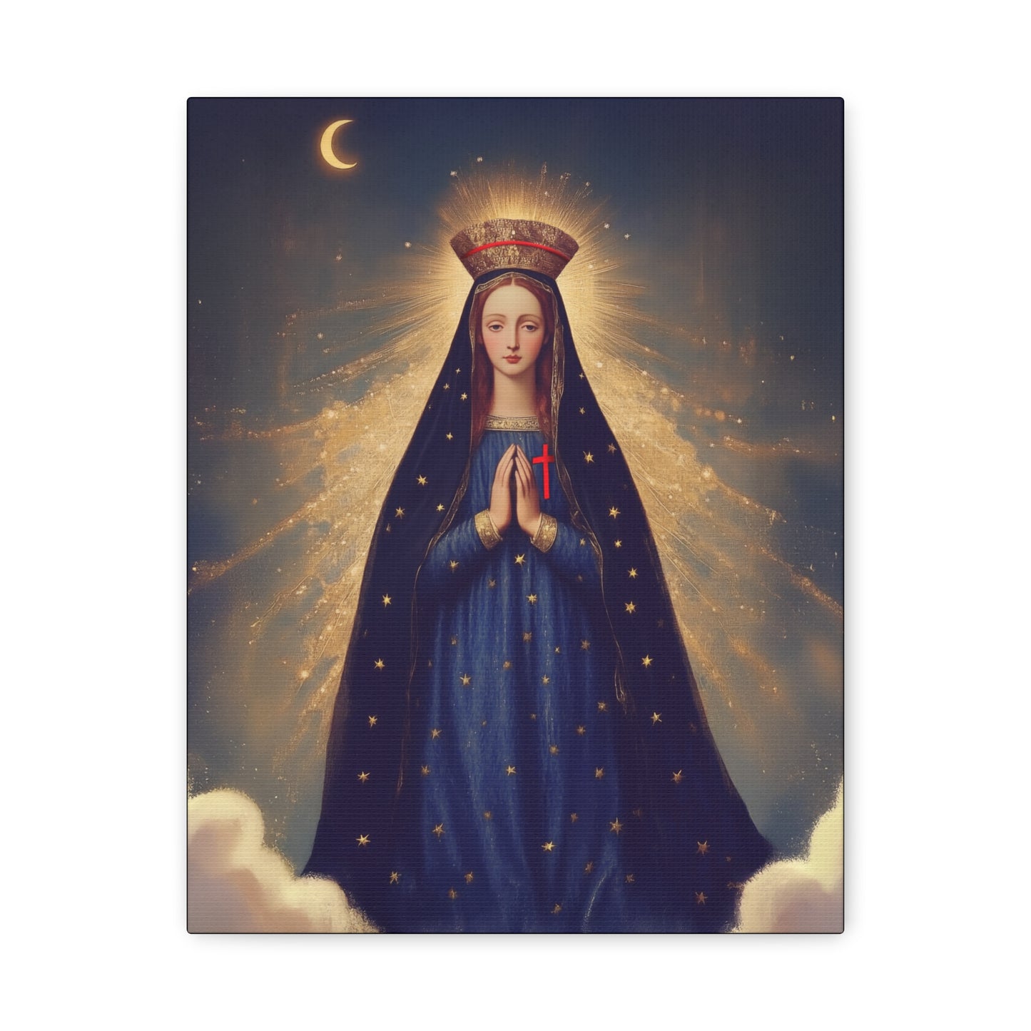 Our Lady of Pontmain - Multiple Sizes - Catholic Home art - Museum Wrapped Canvas - Sanctified Souls Print - Mother Mary Art