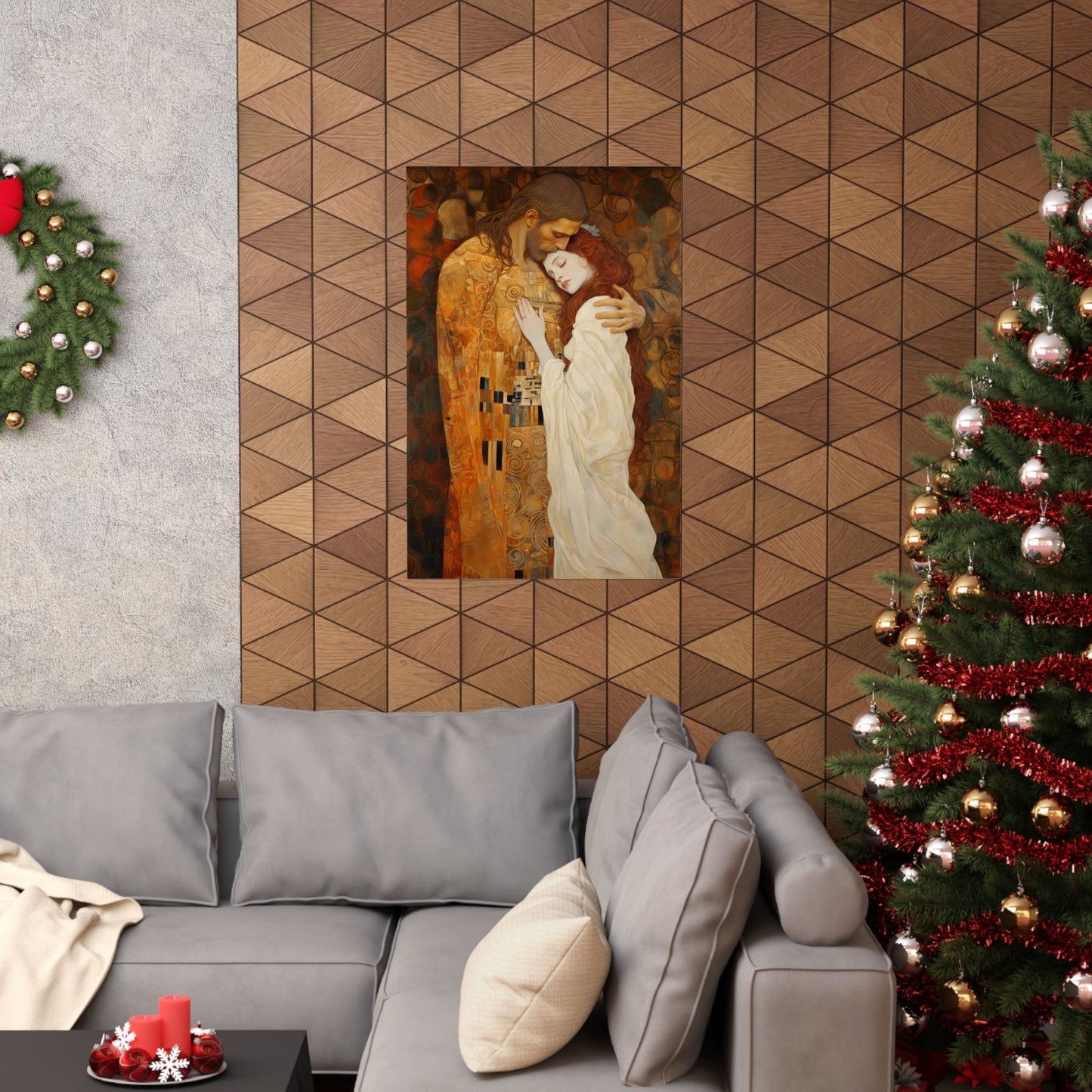 Transcendent Devotion: Christ Embracing Mary Magdalene Print - Based on The Kiss - Sanctified Souls Print - Premium Matte
