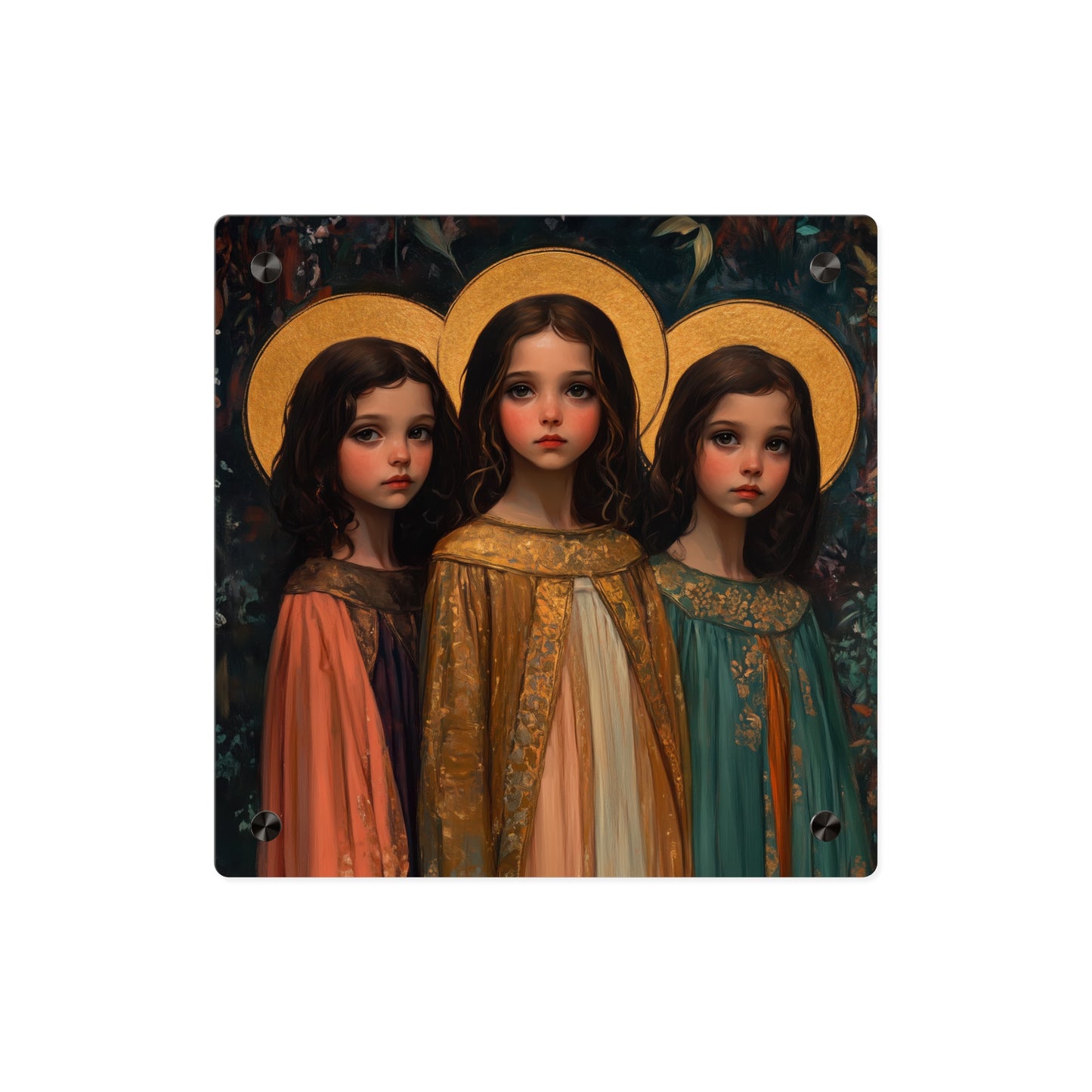 Saints Faith, Hope and Charity Acrylic Wall Art Panel - Ready to Hang Acrylic Print - Catholic Saint Art Print - Sister Art