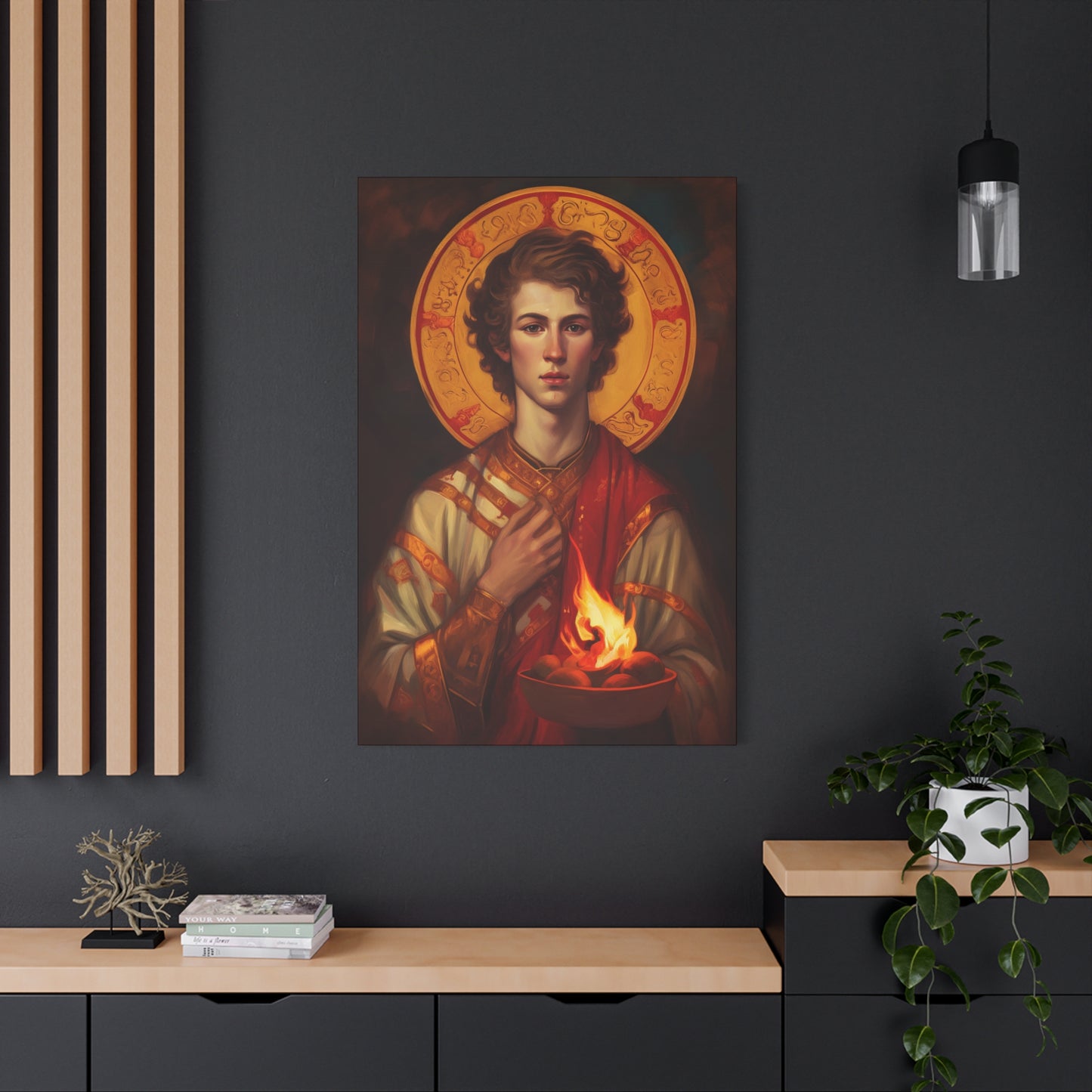 Saint Lawrence Deacon and Martyr Canvas Print - Multiple Sizes - Catholic Home art - Museum Wrapped Canvas - Sanctified Souls Print