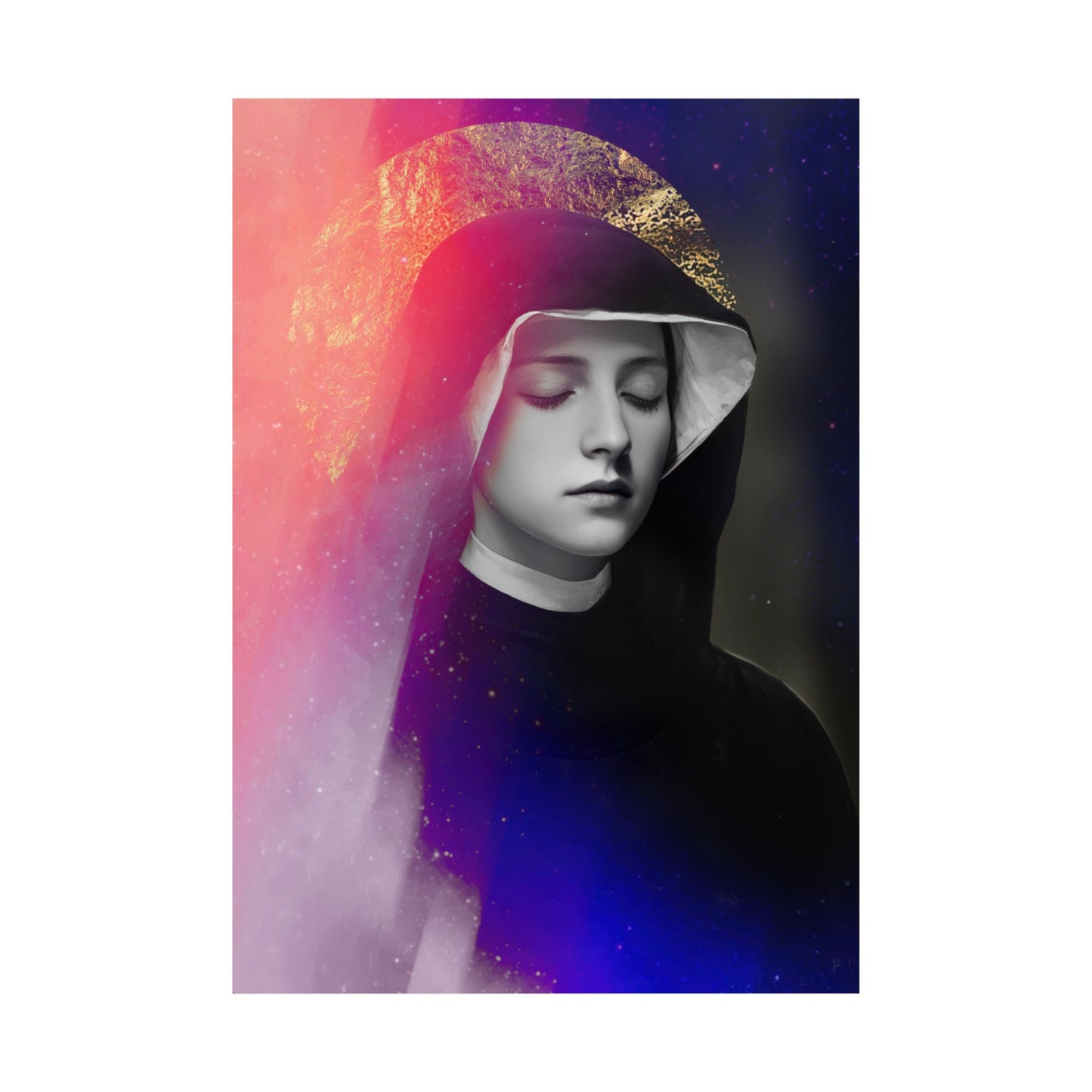 Saint Faustina Kowalska Poster Print - Sanctified Souls Print - Multiple Sizes - Premium Posters - Catholic Art for your home
