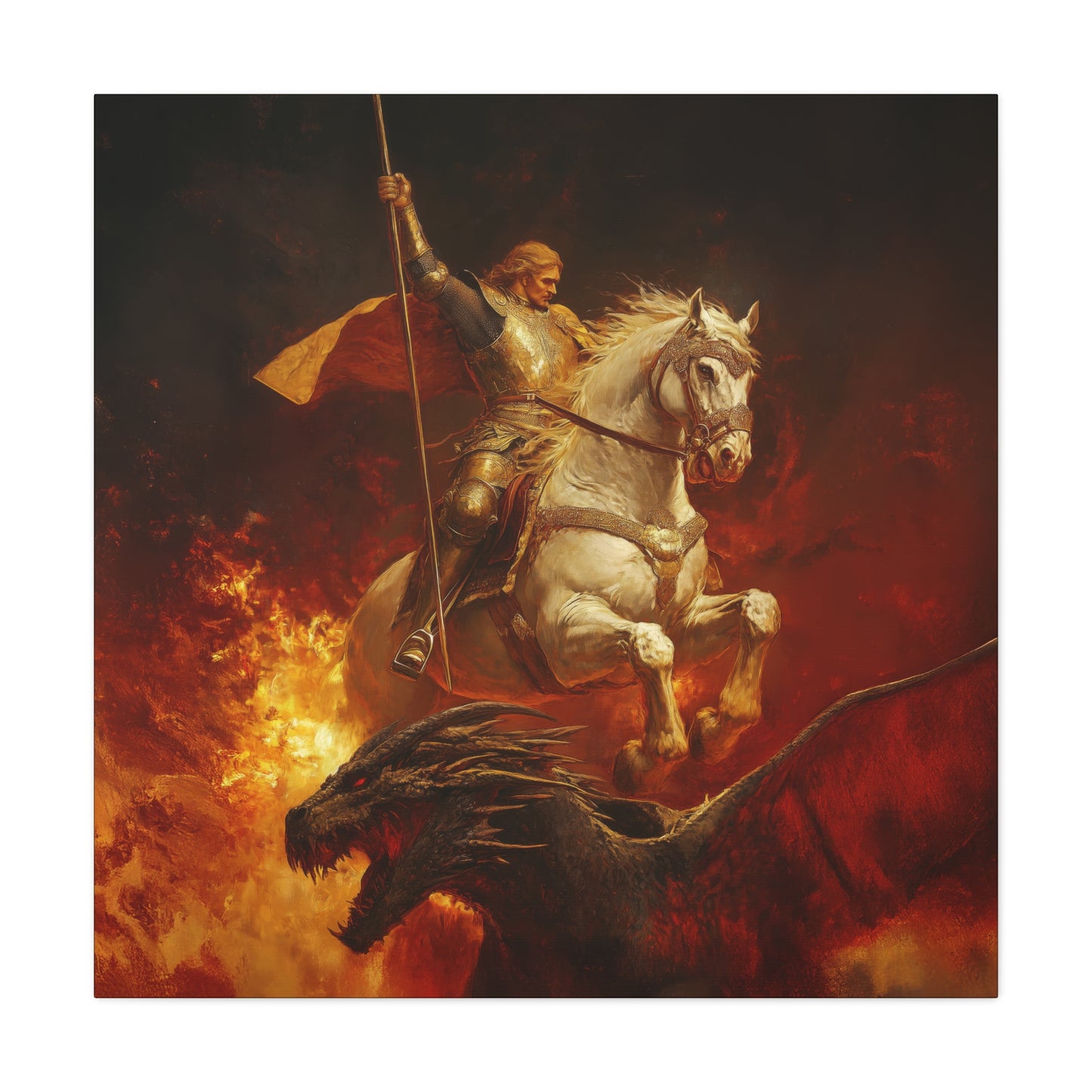 Saint George - Museum Wrapped Canvas - Sanctified Souls Print - Religious Art for your Home - Catholic Patron Saint Art