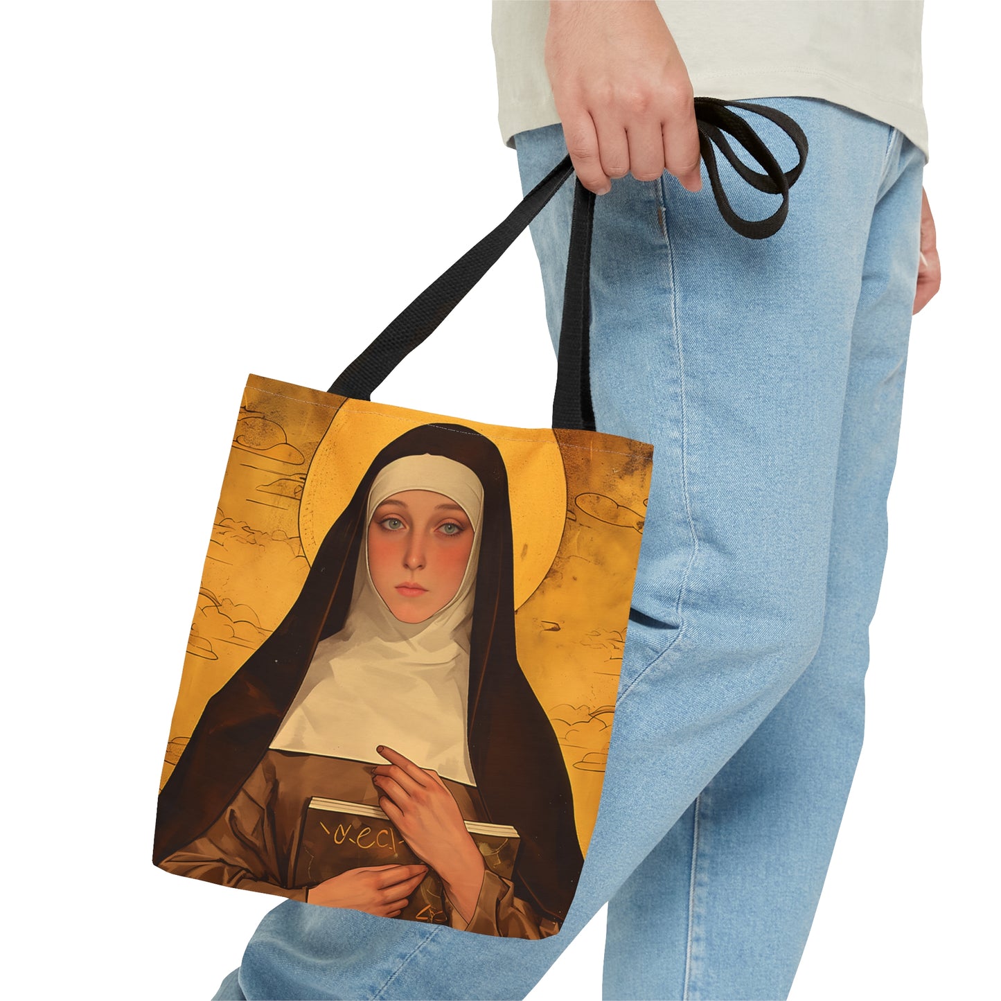 Saint Catherine of Bologna Tote Bag - Large Medium Small Faith Art Bag - Catholic Faith Purse - Religious Carry All Reusable Tote Bag