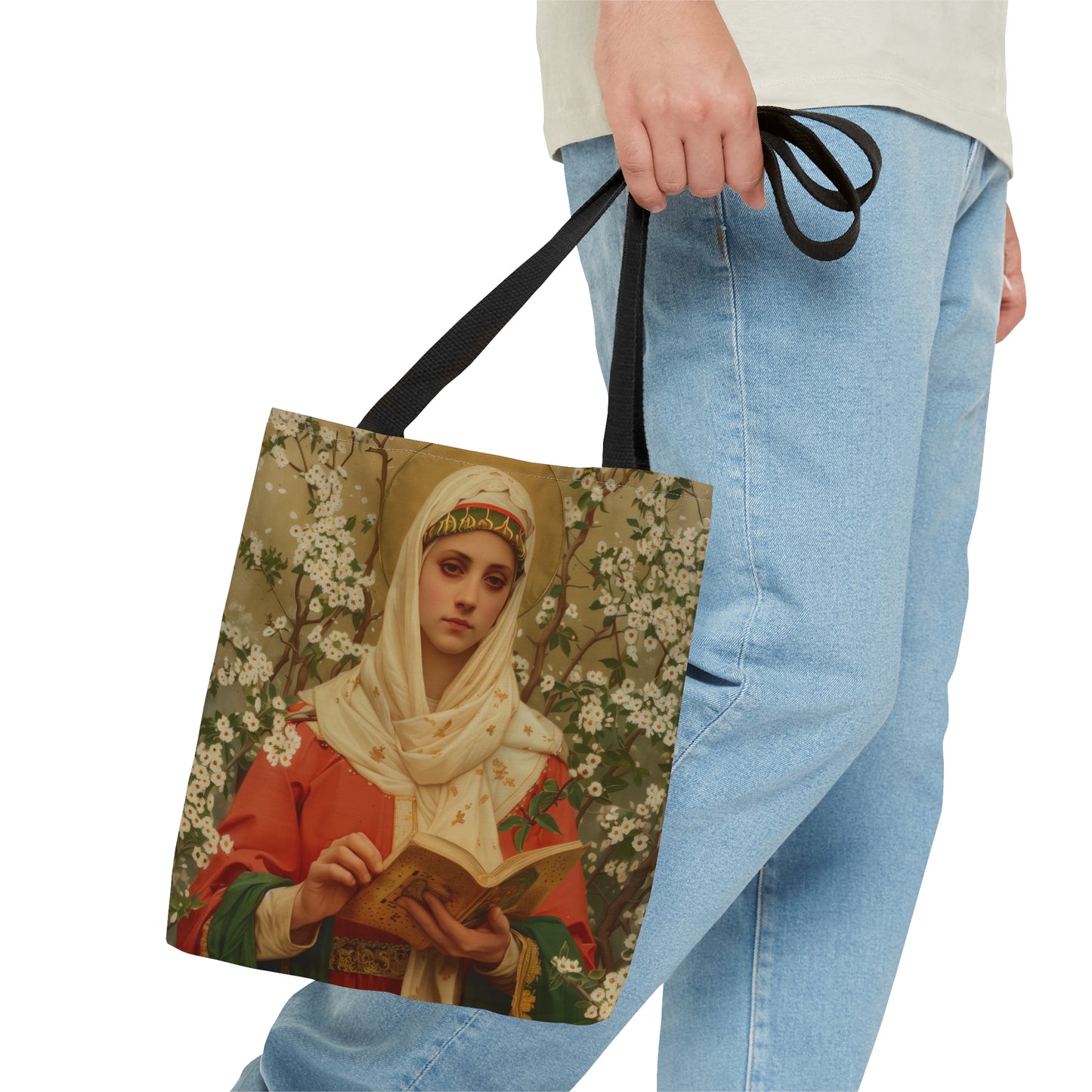 Saint Amelia / Saint Amalberga Tote Bag - Large Medium Small Faith Art Bag - Catholic Faith Purse - Religious Carry All