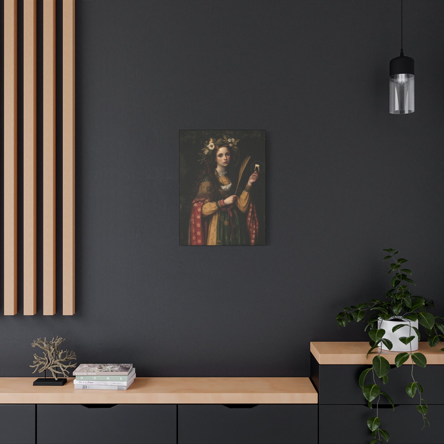 Saint Apollonia - Museum Wrapped Canvas - Print - Religious Art for your Home - Catholic art print - prayer room art