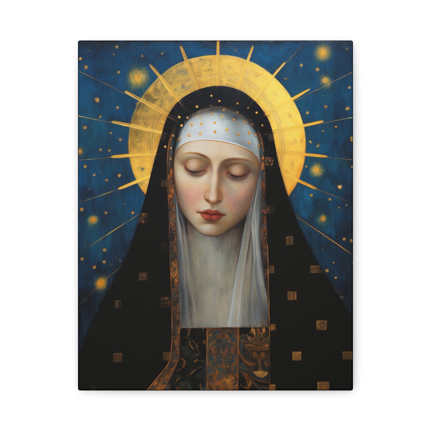 Saint Brigid of Sweden Canvas Print - Multiple Sizes - Catholic Home art - Museum Wrapped Canvas - Sanctified Souls Print