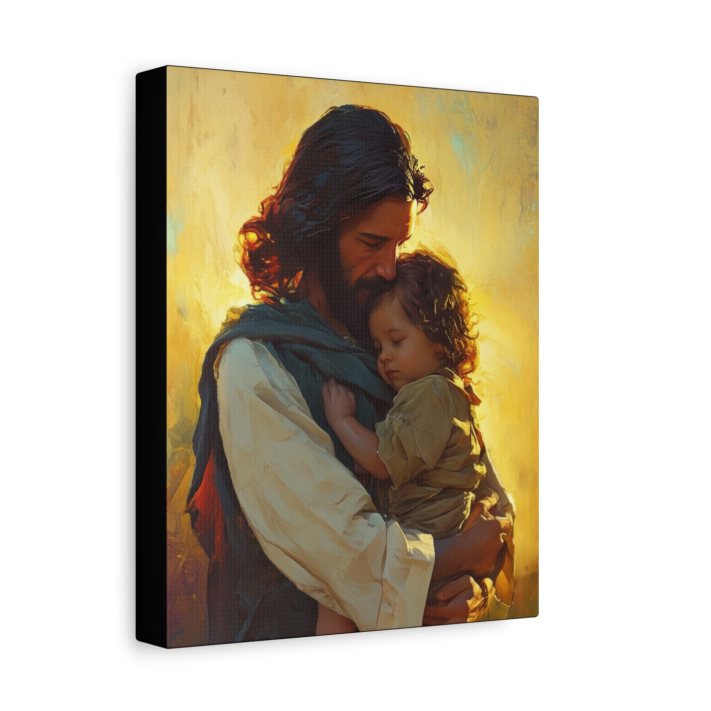 Divine Protector of the Innocent - Christ and Child - Museum Wrapped Canvas - Print - Religious Art for your Home - Christian art print