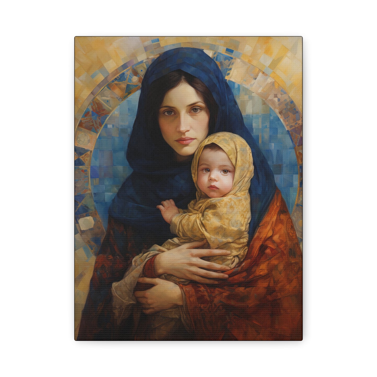 Maternal Seraph - Virgin Mary and Infant Jesus - Museum Wrapped Canvas - Religious Art for your Home - Catholic Art - Mary and Christ Child
