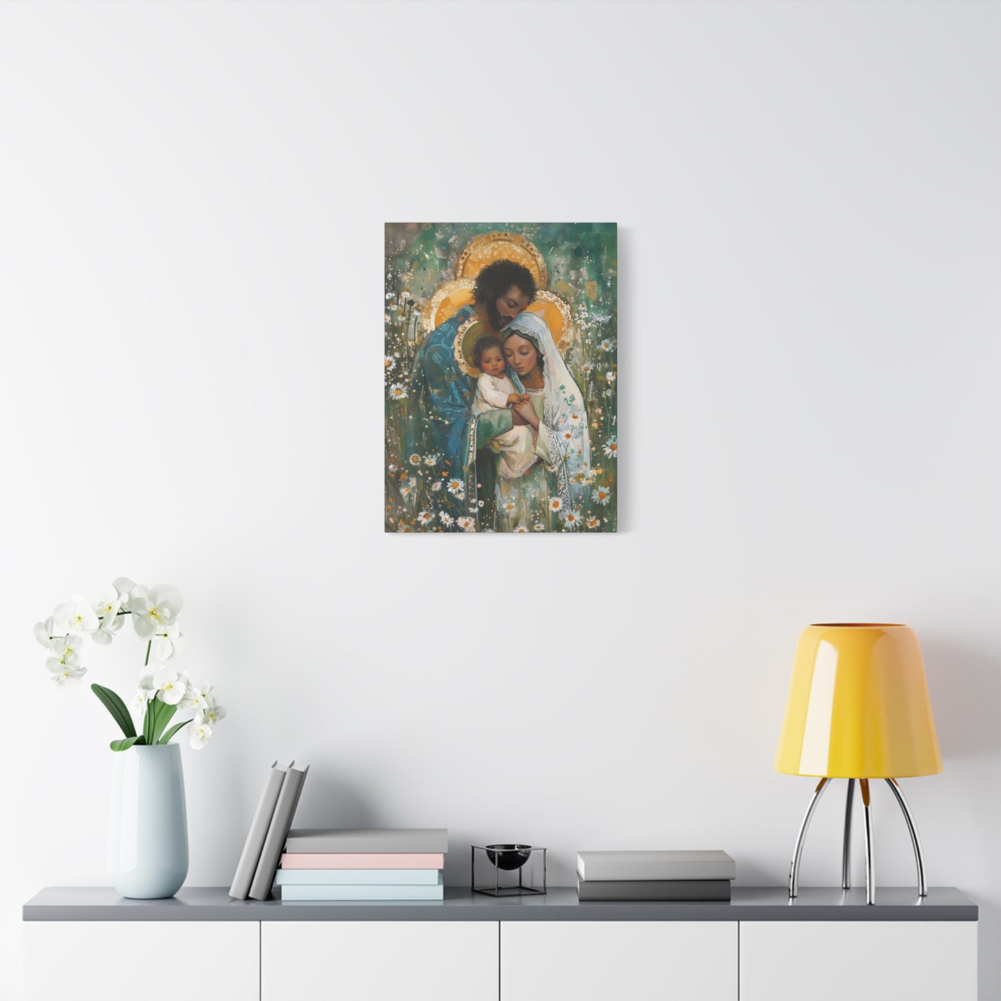 Sacred Sanctuary - Mary, Joseph, and the Infant Jesus - Museum Wrapped Canvas - Sanctified Souls Print - Religious Art - The Holy Family