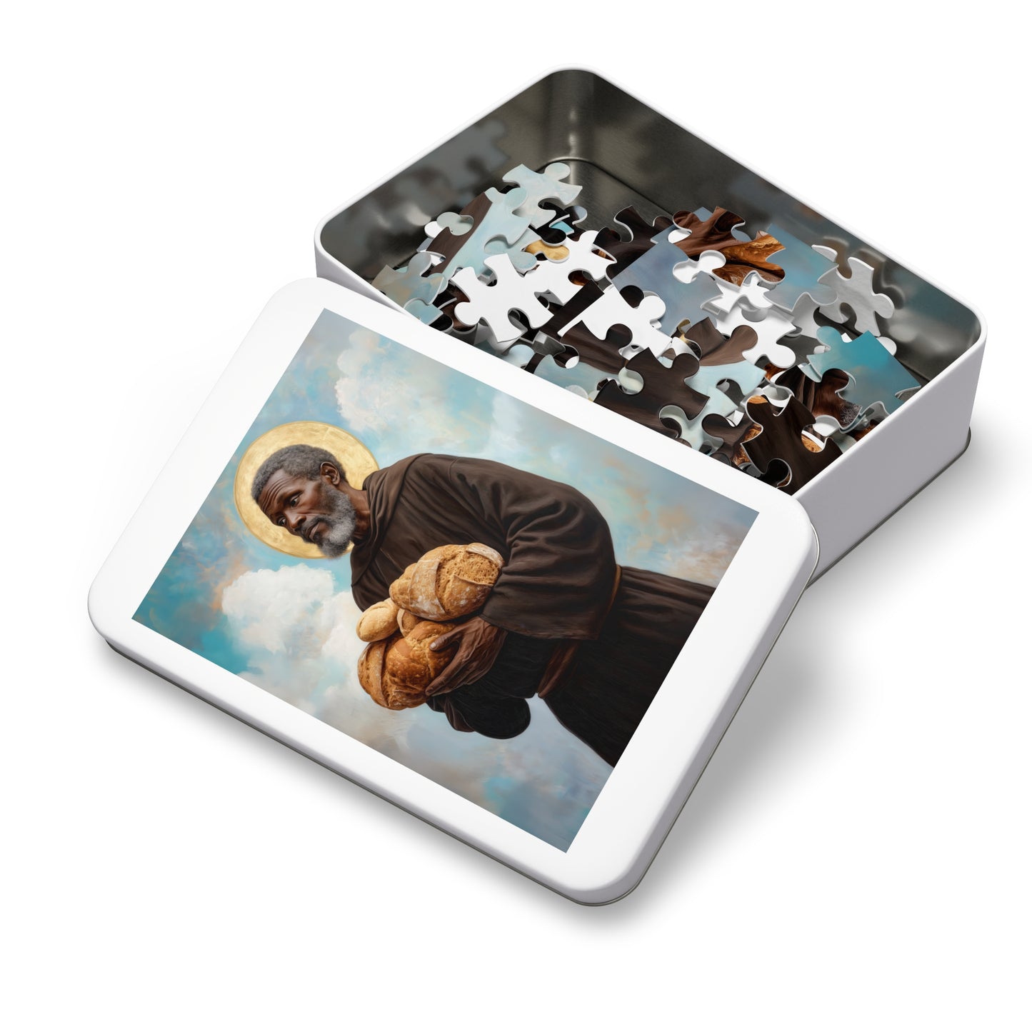 Saint Benedict the Moor - Puzzle and Keepsake Tin - Religious Jigsaw Puzzle (30, 110, 252, 500,1000-Piece) - Religious Puzzle