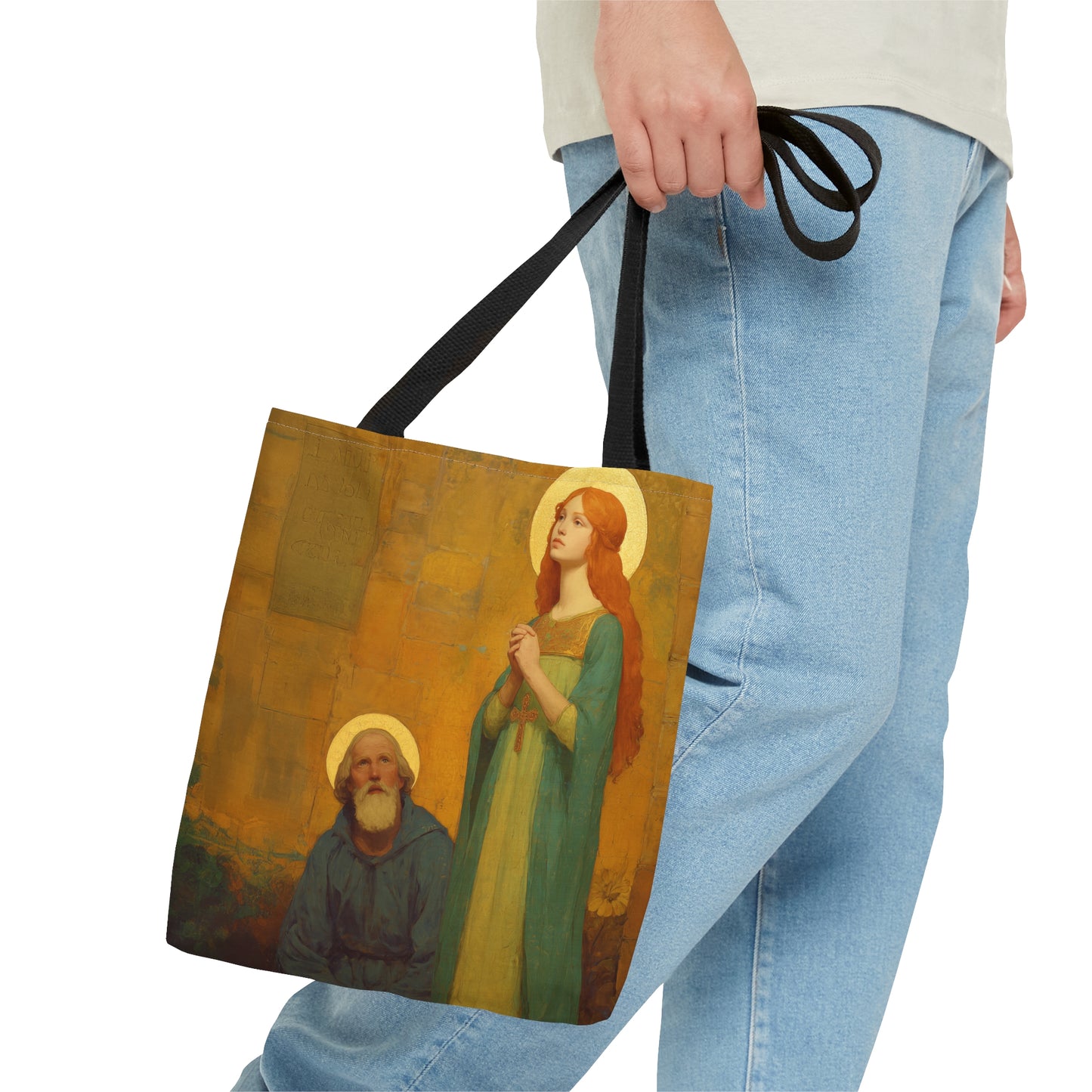 Saints Cyprian and Justina - Tote Bag - Large Medium Small Faith Art Bag - Bible Study Faith Purse - Double Sided Prayer Tote