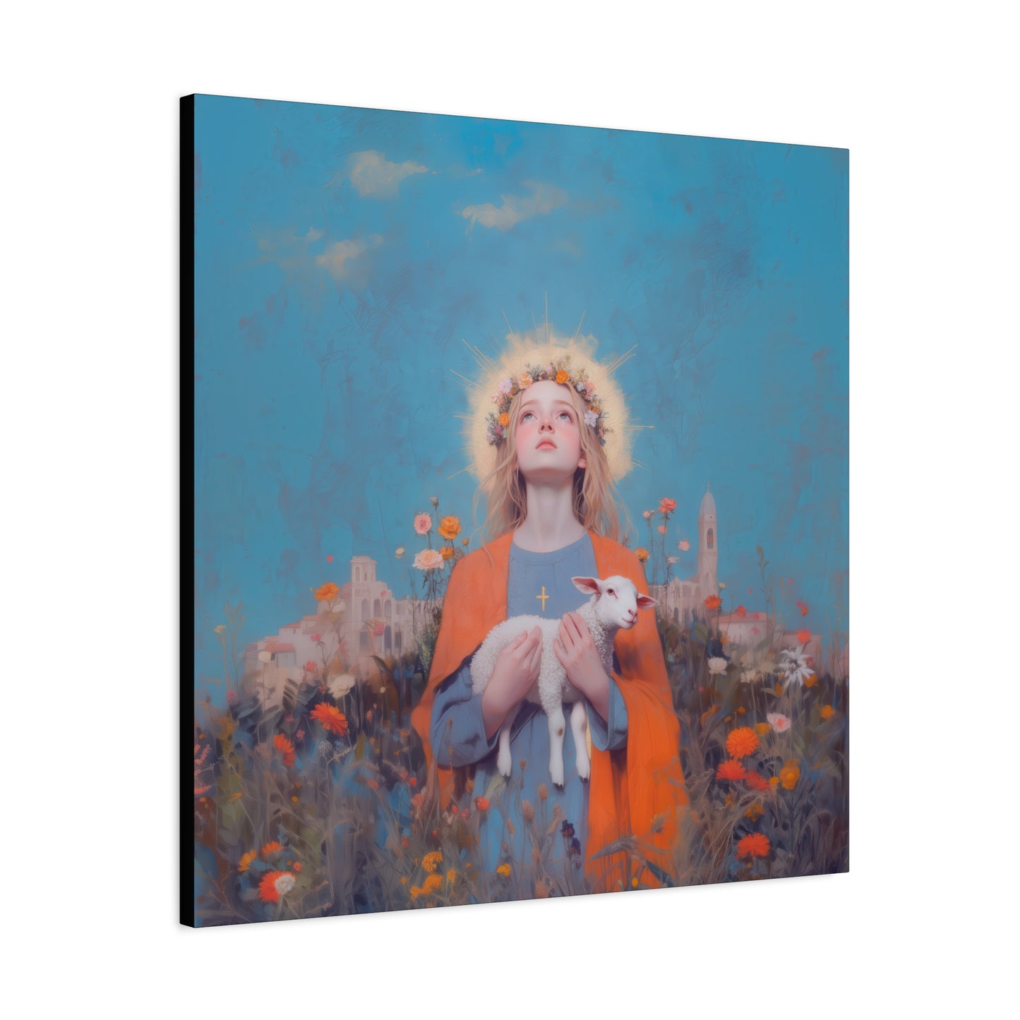 Saint Agnes of Rome - Museum Wrapped Canvas - Sanctified Souls Print - Religious Art for your Home - Catholic Patron Saint Art