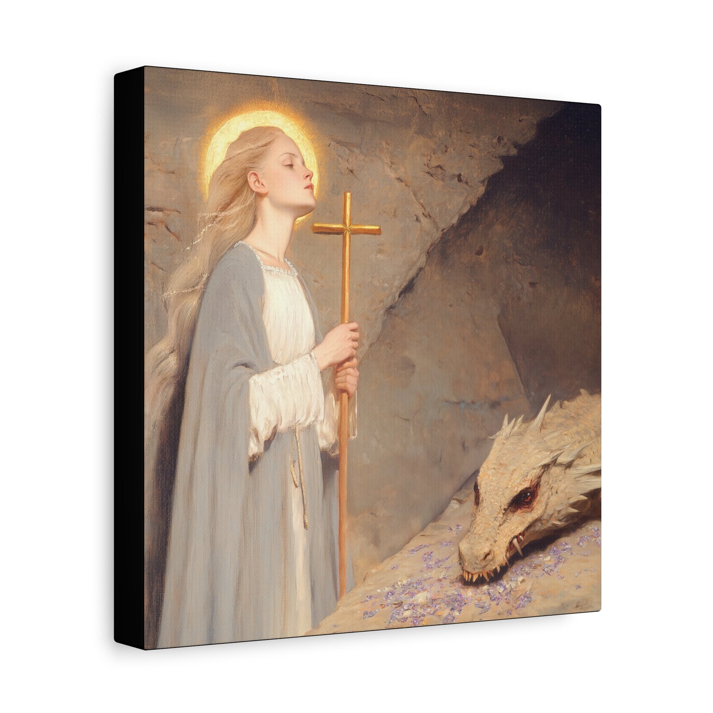 Saint Margaret of Antioch - Museum Wrapped Canvas - Sanctified Souls Print - Religious Art for your Home - Catholic Patron Saint Art