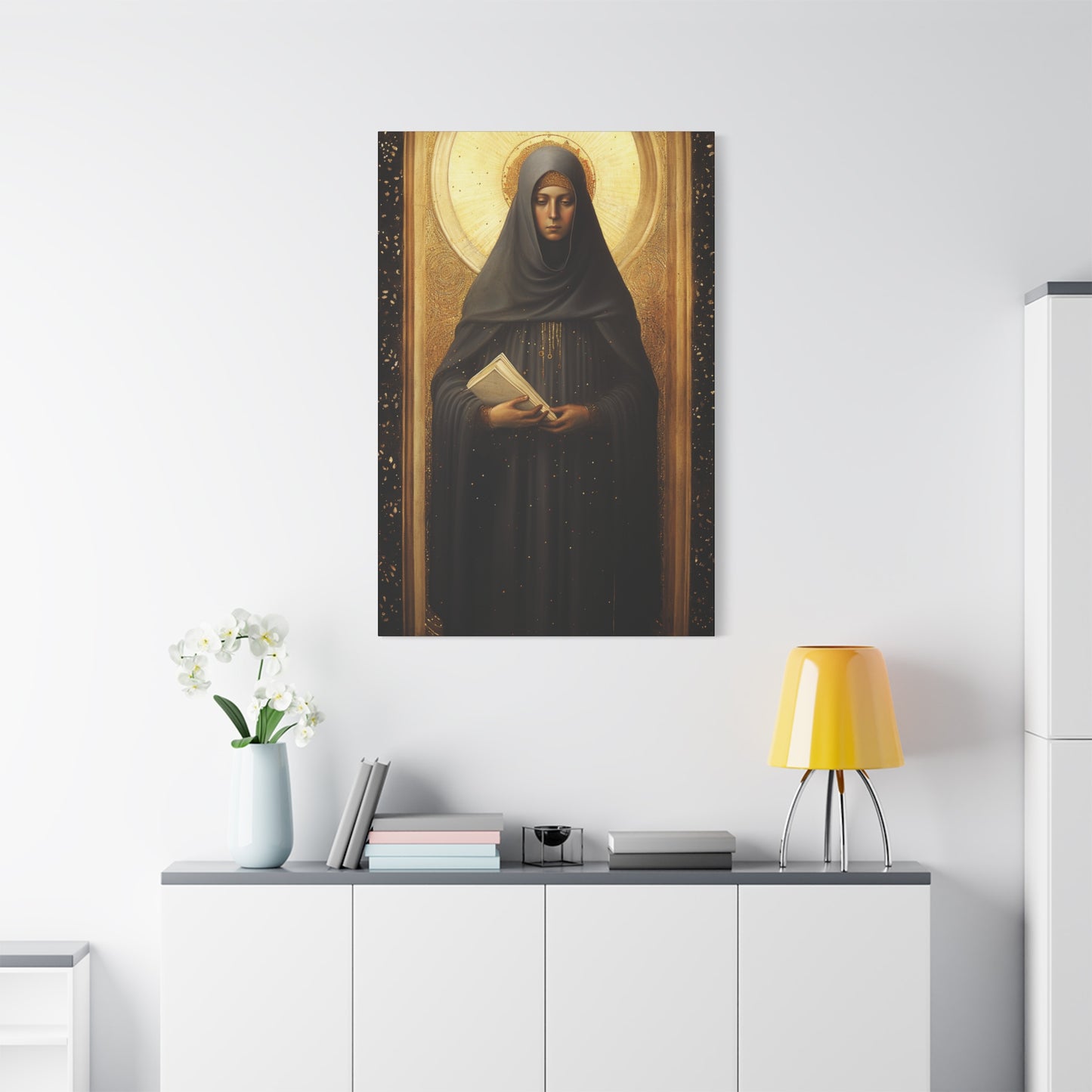 Saint Monica of Hippo - Museum Wrapped Canvas - Sanctified Souls Print - Religious Art for your Home