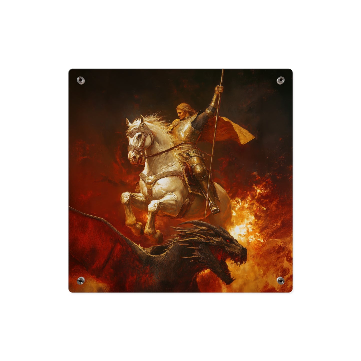 Saint George Wall Art Panel - Ready to Hang Acrylic Print - Catholic Saint Art - Patron Saint Print - No Frame needed