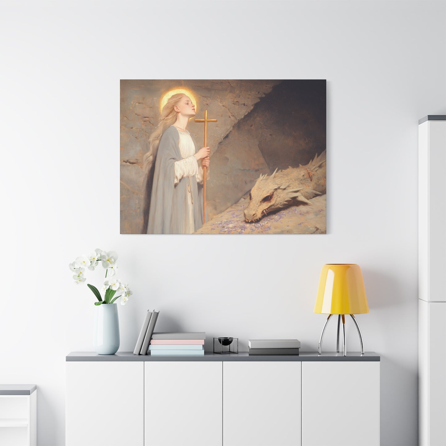 Saint Margaret of Antioch - Museum Wrapped Canvas - Sanctified Souls Print - Religious Art for your Home - Catholic Patron Saint Art