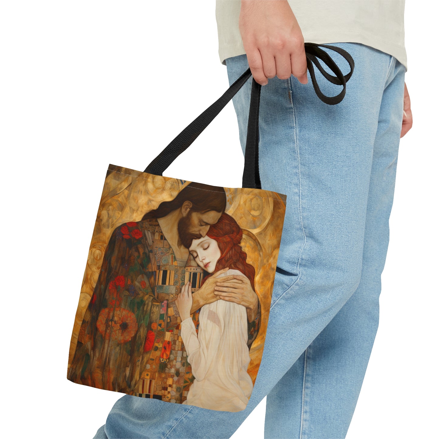 Christ Embracing Mary Magdalene Tote Bag - Catholic faith inspired carry-all purse - day to day bag - Bible Bag