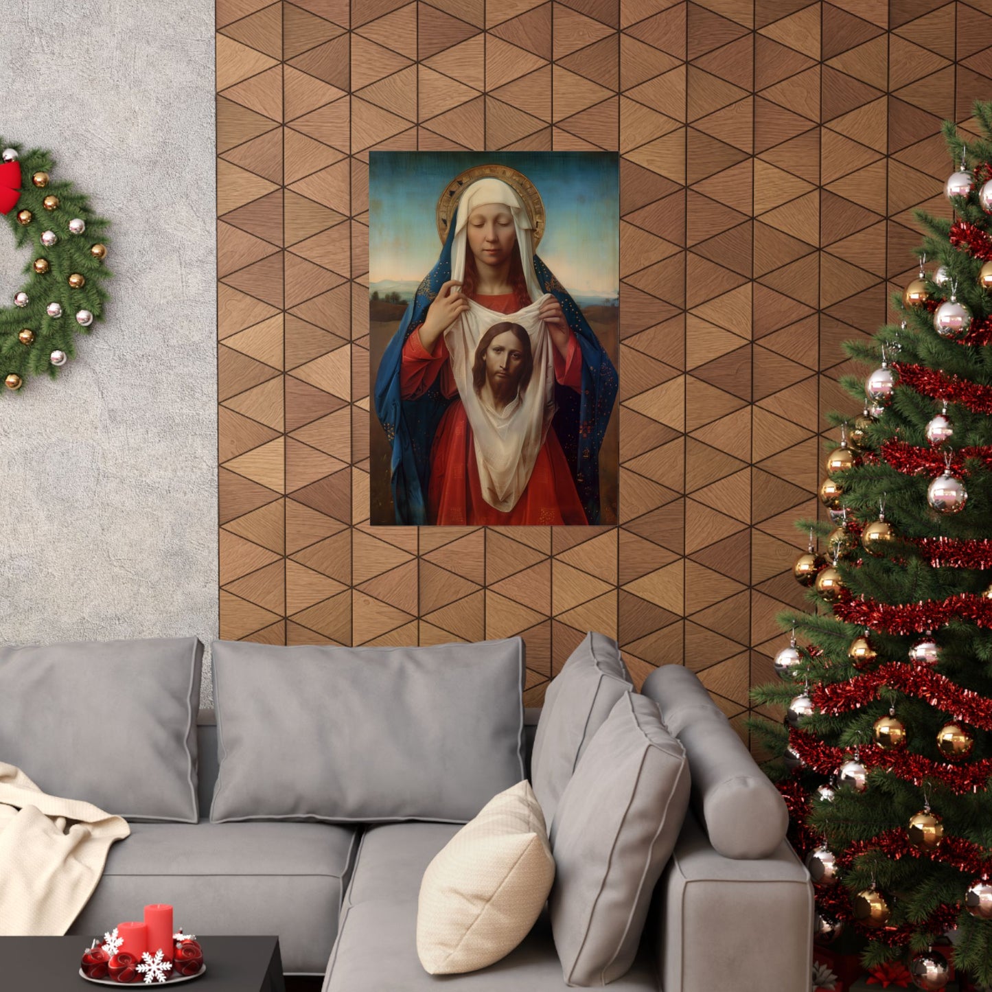 Saint Veronica / Saint Veronica's Veil - Sanctified Souls Print - Multiple Sizes - Premium Posters - Catholic Art - Christian painting
