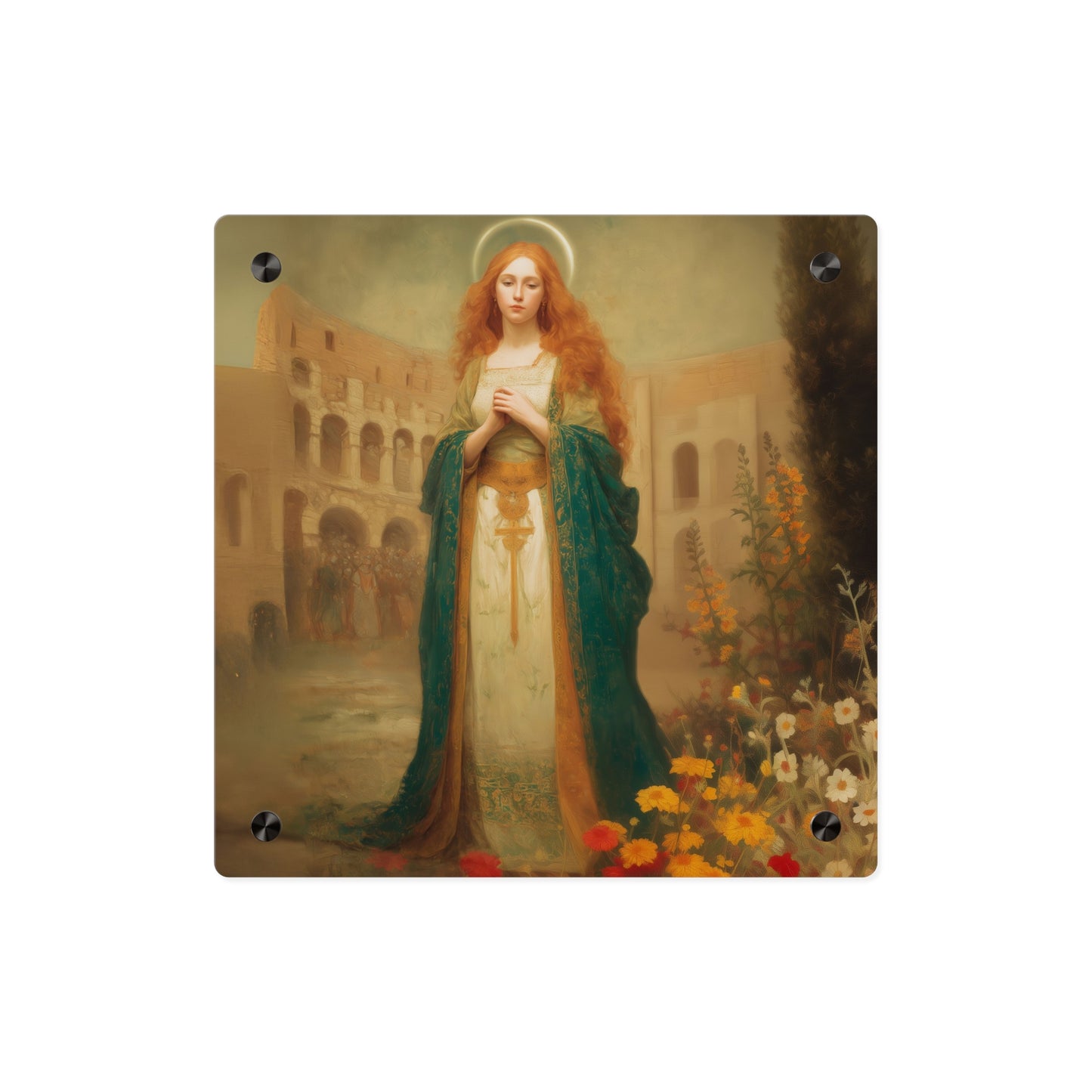Saint Justina Wall Art Panel - Ready to Hang Acrylic Print - Catholic Saint Art - Patron Saint Print - Martyr Art