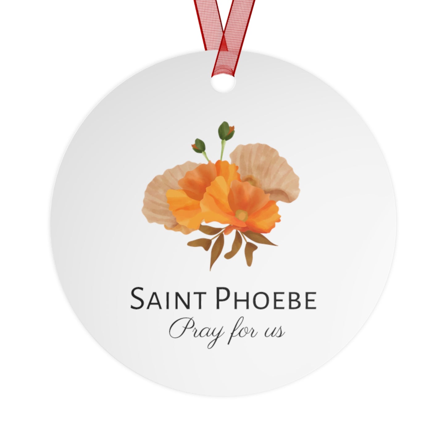 Saint Phoebe Metal Ornament - Religious Holiday Christmas Keepsake - Religious Catholic Tree Ornament - Christmas Gift