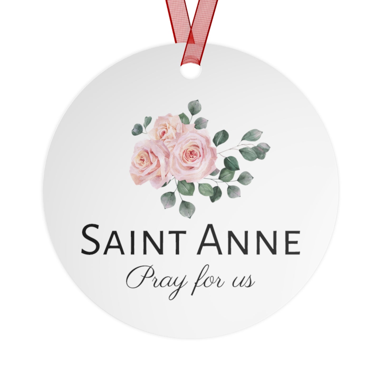 Saint Anne mother to Mary the Blessed Virgin Metal Ornament - Religious Holiday Christmas Ornament and Keepsake - Double sided