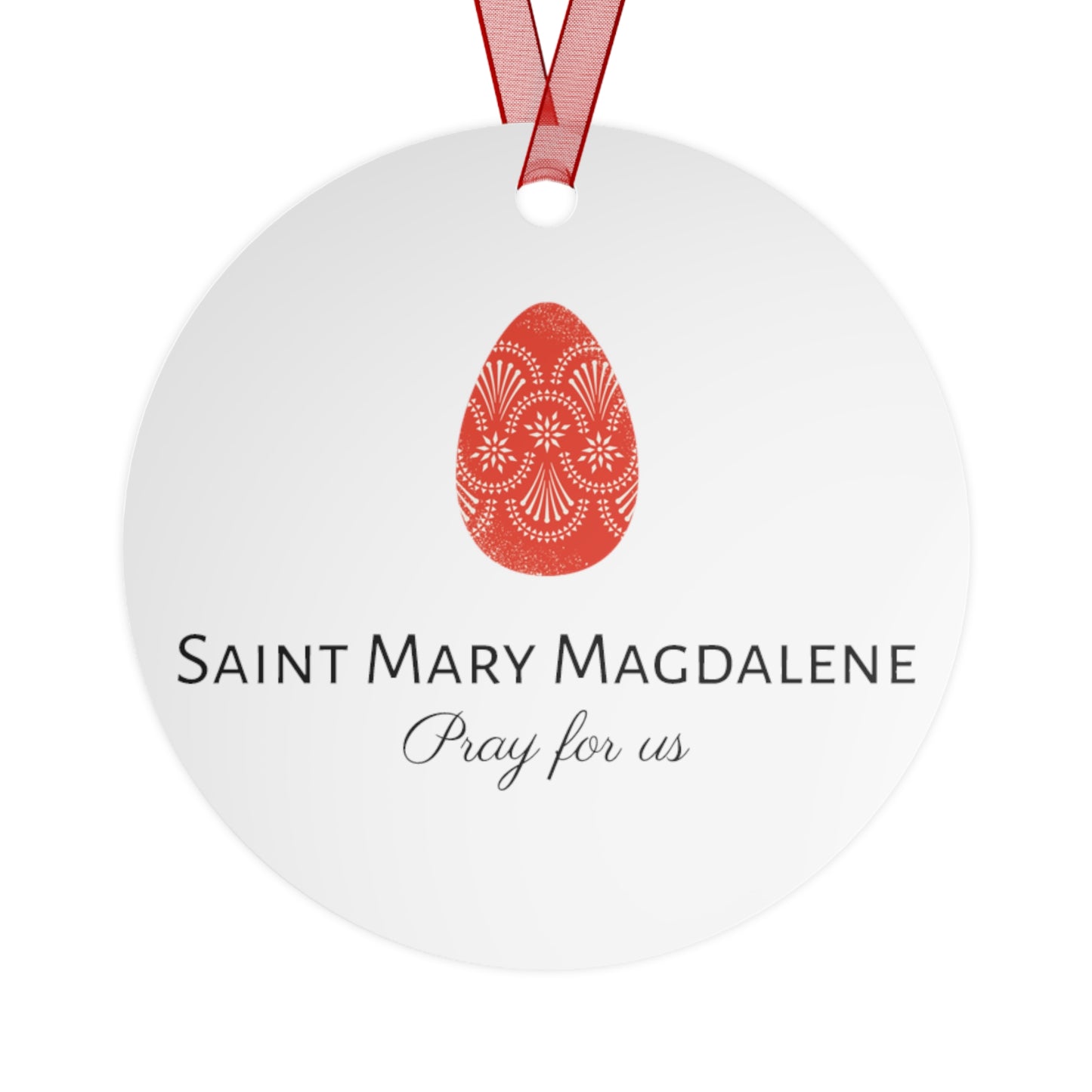Revelation of Redemption Mary Magdalene and the Risen Christ Metal Ornament - Religious Holiday Christmas Ornament and Keepsake