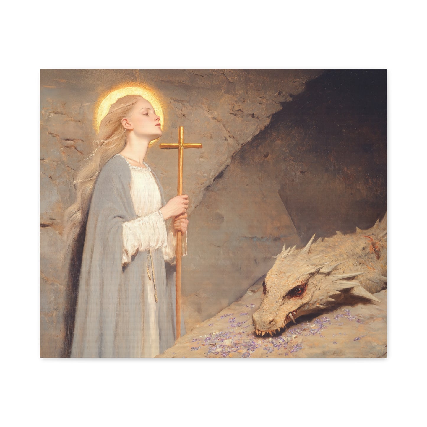 Saint Margaret of Antioch - Museum Wrapped Canvas - Sanctified Souls Print - Religious Art for your Home - Catholic Patron Saint Art