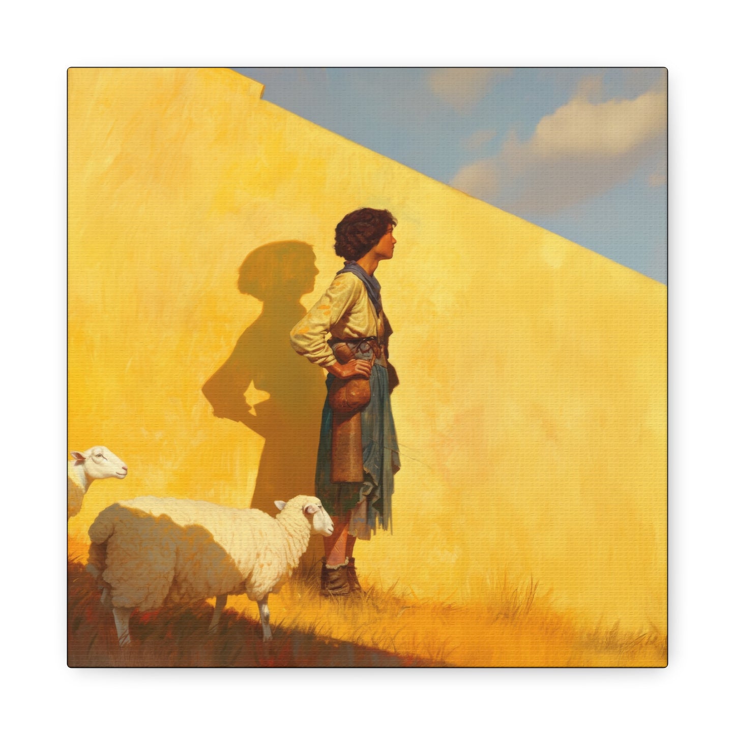 David son of Jesse - David the Shepherd Boy - Museum Wrapped Canvas - Sanctified Souls Print - Religious Art for your Home