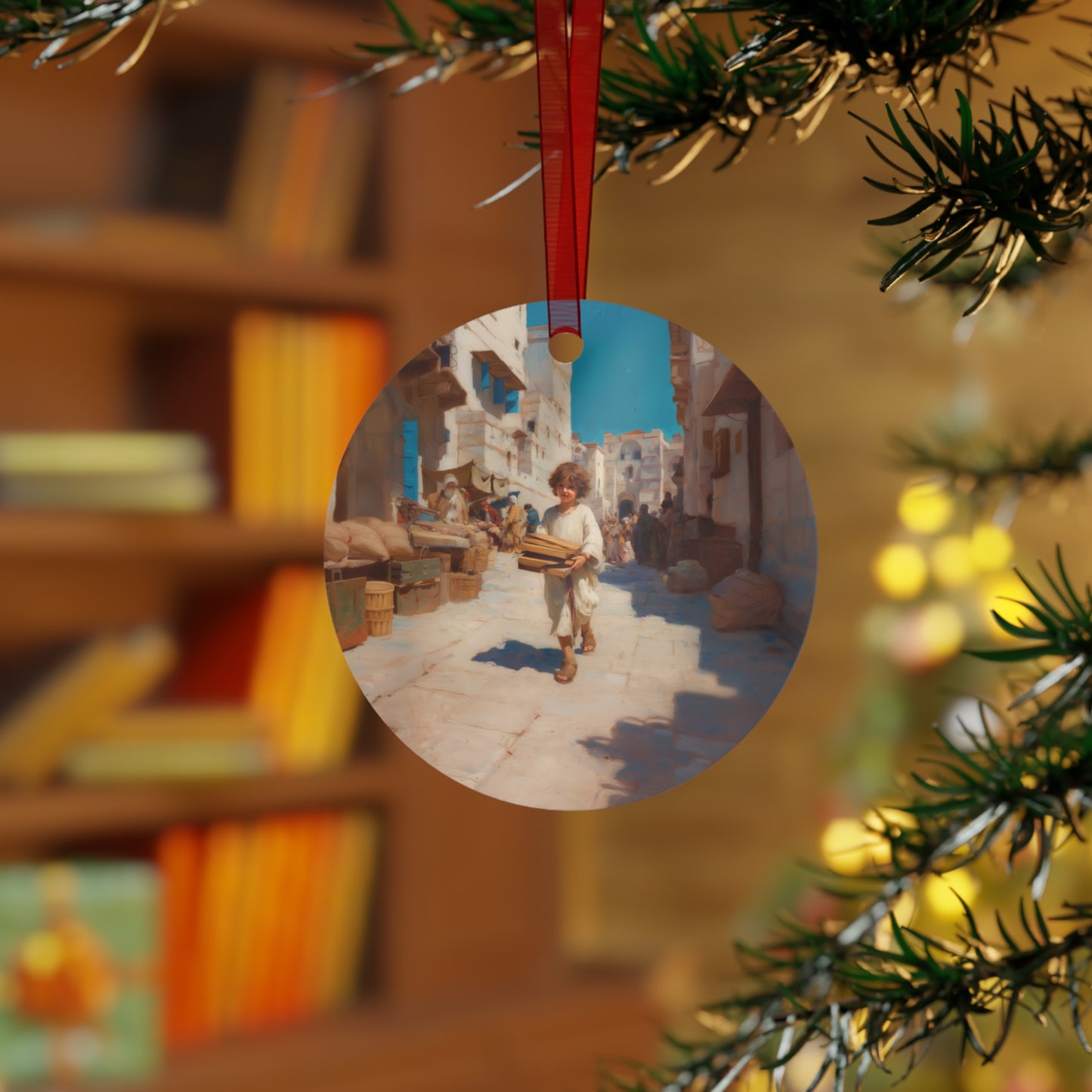 Nazareth and the Hidden Light of Christ - Metal Ornament - Religious Holiday Christmas Ornament and Keepsake