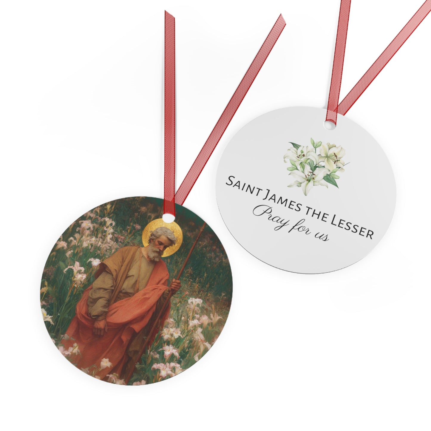 Saint James the Lesser Metal Ornament - Religious Holiday Christmas Ornament and Keepsake - Prayer Ornament