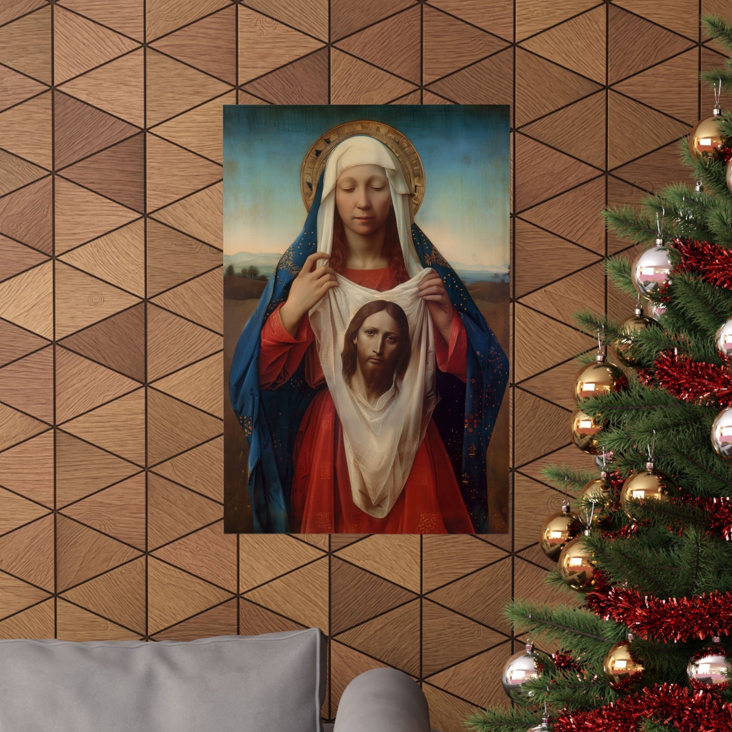 Saint Veronica / Saint Veronica's Veil - Sanctified Souls Print - Multiple Sizes - Premium Posters - Catholic Art - Christian painting