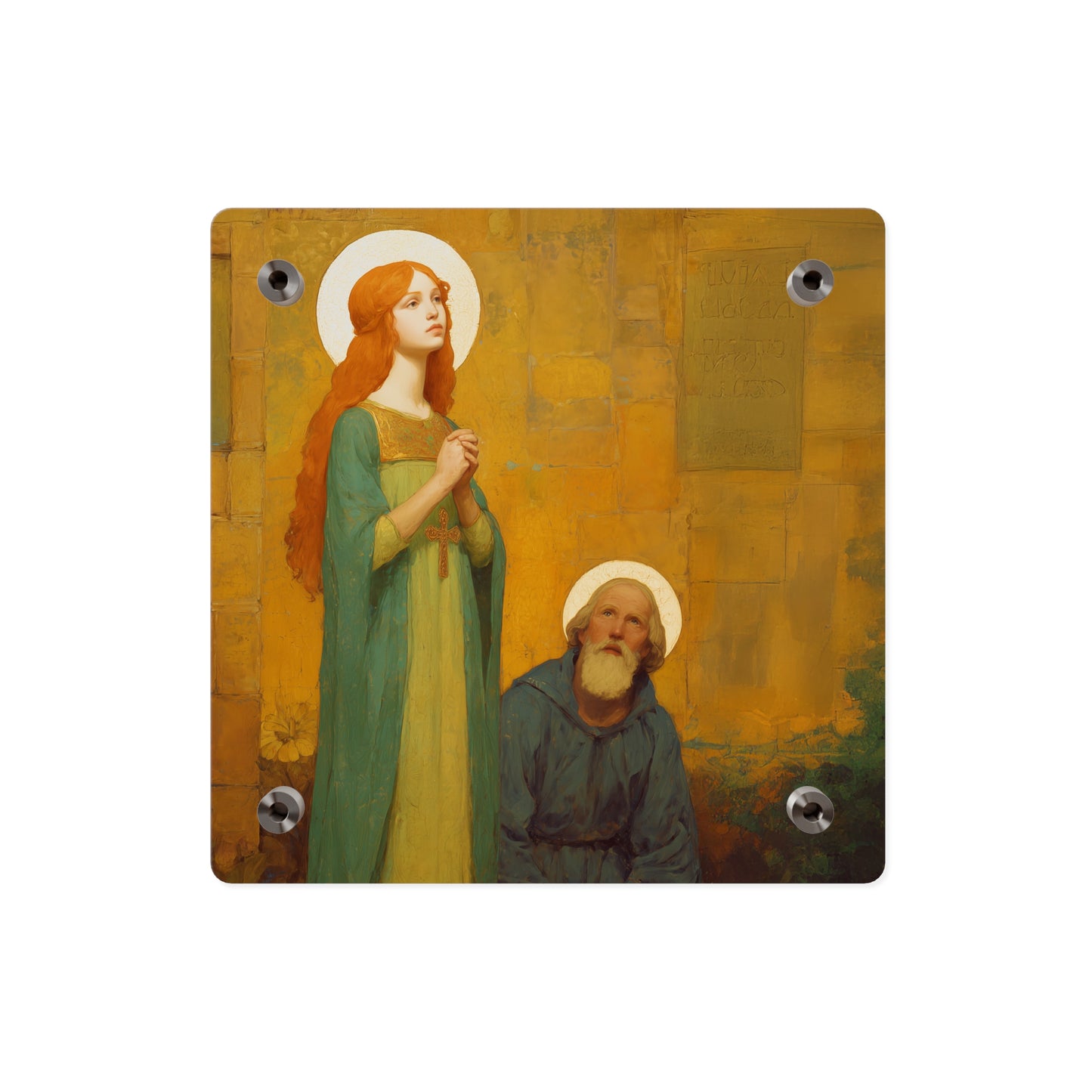 Saints Cyprian and Justina Wall Art Panel - Ready to Hang Acrylic Print - Catholic Saint Art - Patron Saint Print - Martyr Art