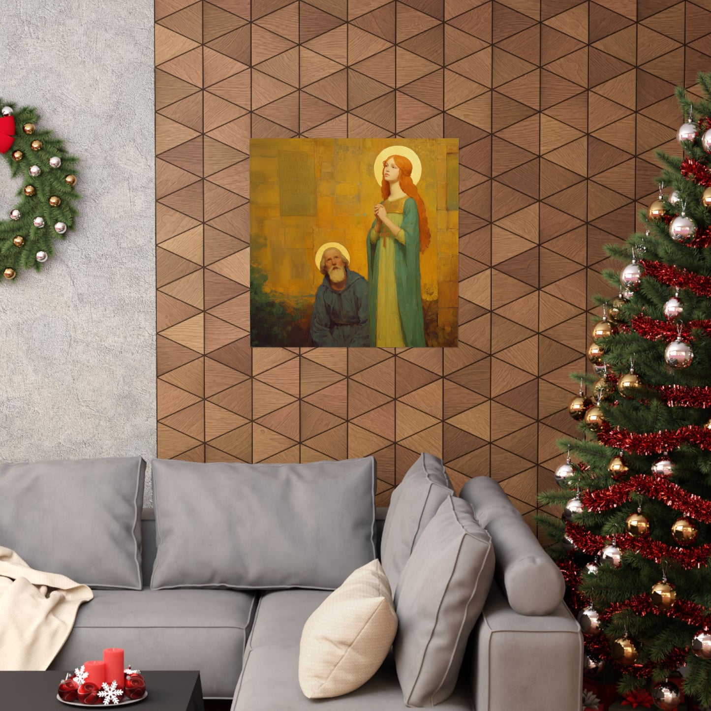 Saints Justina and Cyprian - Catholic Art - Multiple Sizes - Premium Posters - Catholic Art - Christian Home - Catholic Saint Art