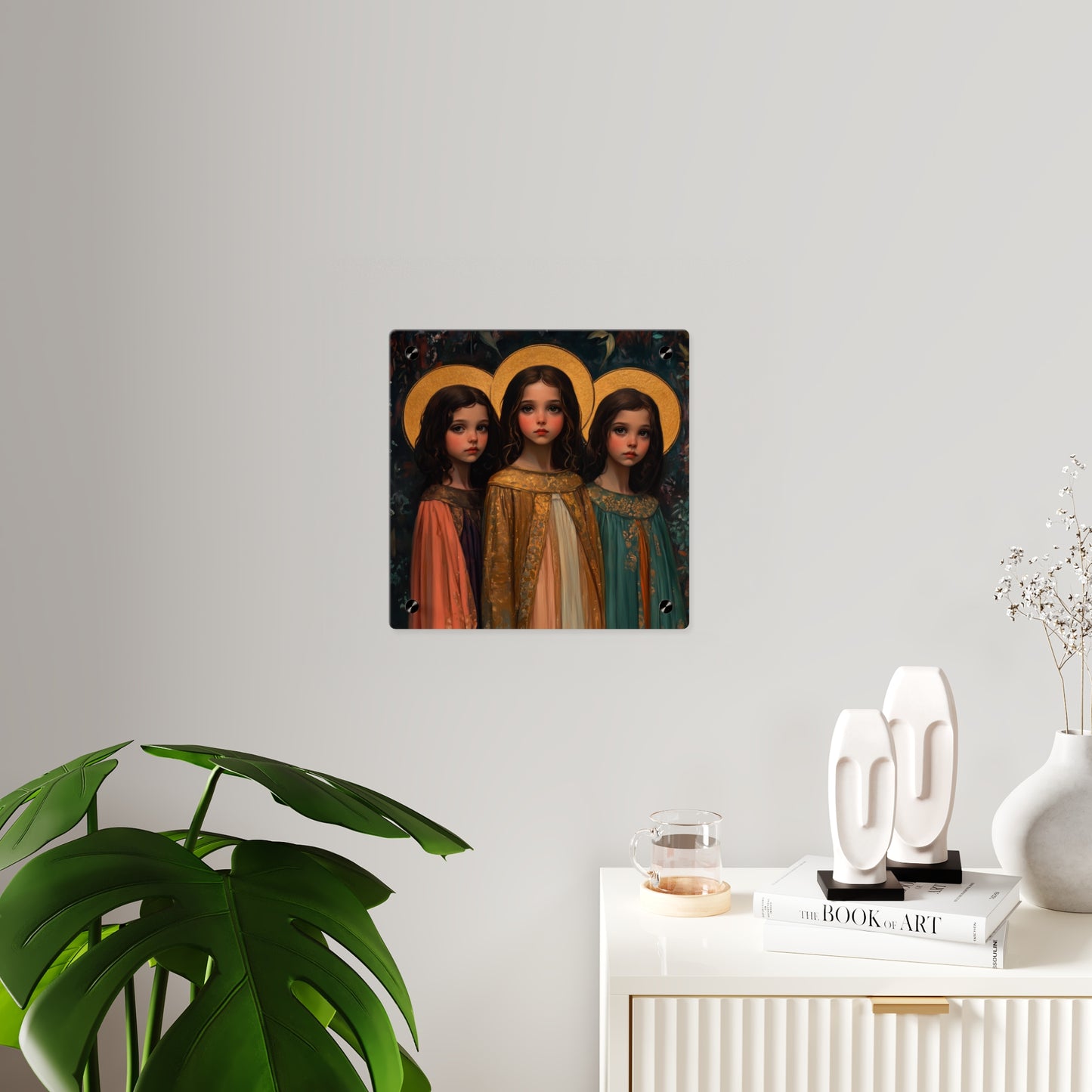 Saints Faith, Hope and Charity Acrylic Wall Art Panel - Ready to Hang Acrylic Print - Catholic Saint Art Print - Sister Art
