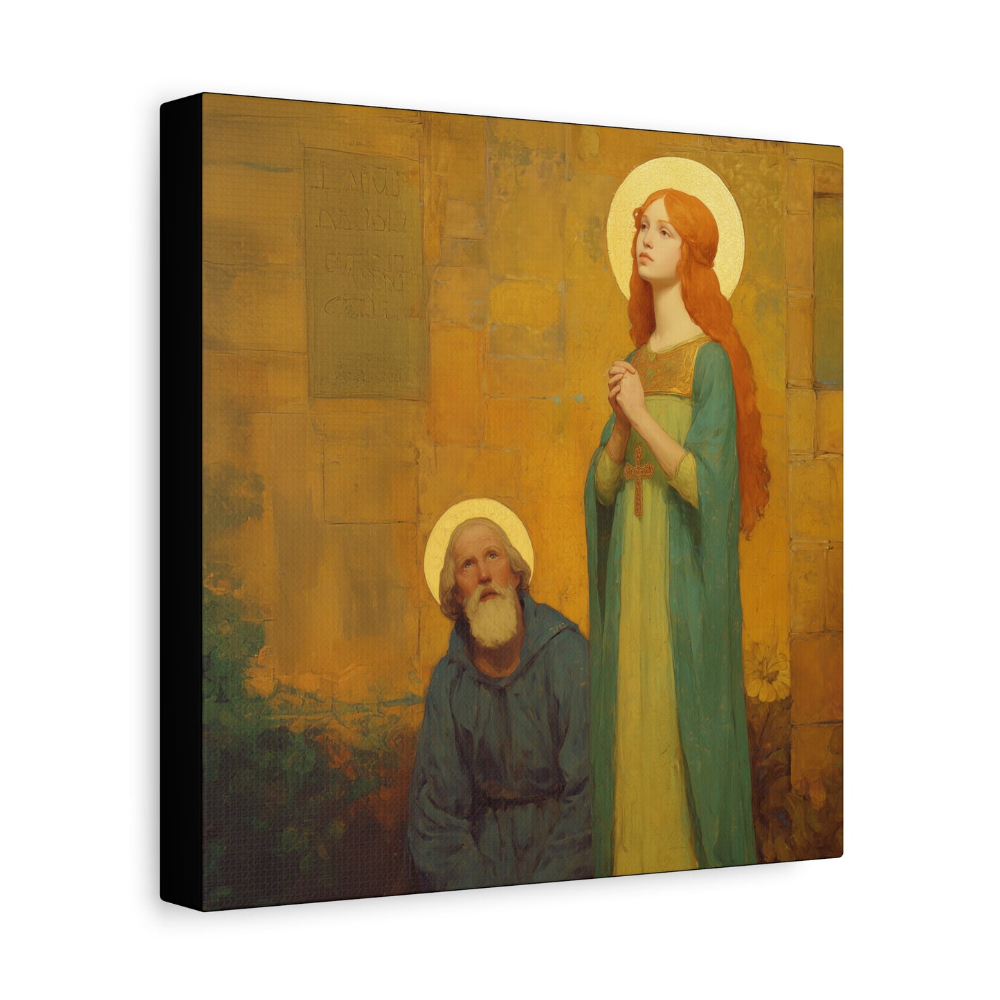 Saints Justina and Cyprian - Multiple Sizes - Catholic Home art - Museum Wrapped Canvas - Sanctified Souls Print - Catholic Martyr Art