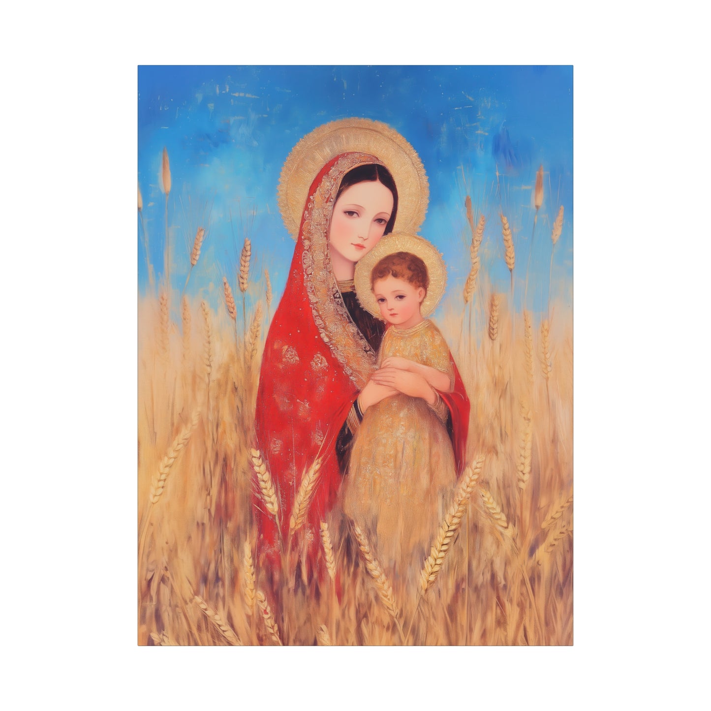 Our Lady of the Harvest - Multiple Sizes - Catholic Home art - Museum Wrapped Canvas - Sanctified Souls Print