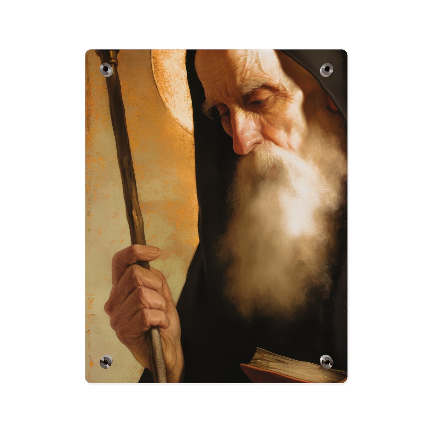 Saint Benedict Wall Art Panel - Ready to Hang Acrylic Print - Catholic Saint Art - Patron Saint Print - No Frame needed