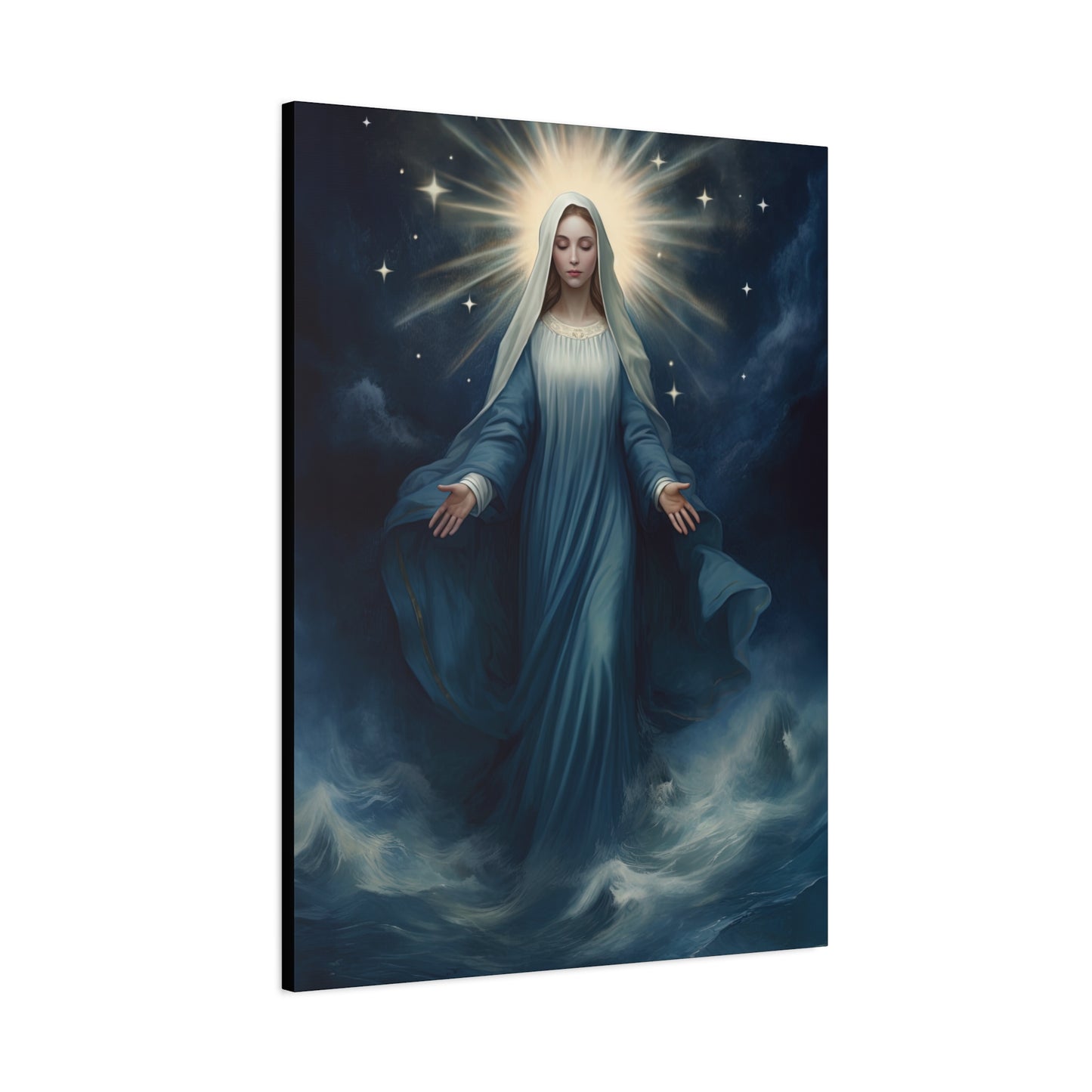 Our Lady Star of the Sea Canvas Print - Multiple Sizes - Catholic Home art - Museum Wrapped Canvas - Stella Maris